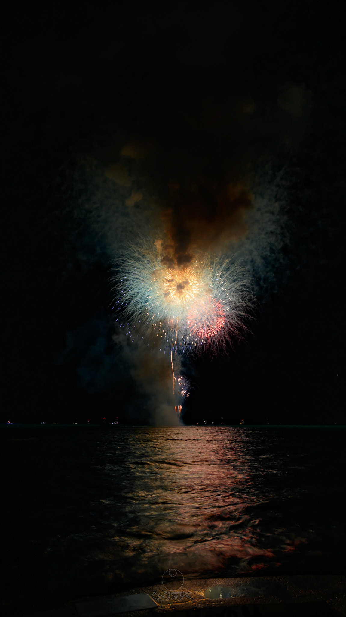 Waikiki Friday Night Fireworks as Watched from the Waikiki Pier (Walls)