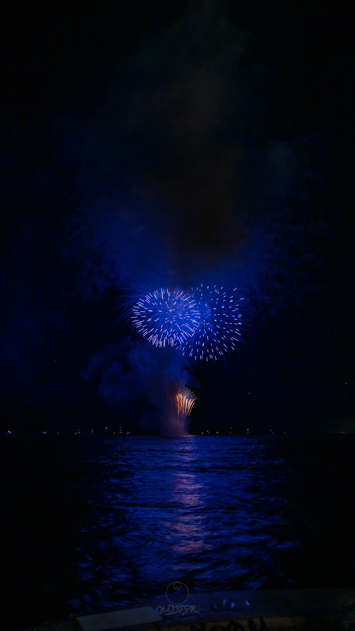 Waikiki Friday Night Fireworks as Watched from the Waikiki Pier (Walls)