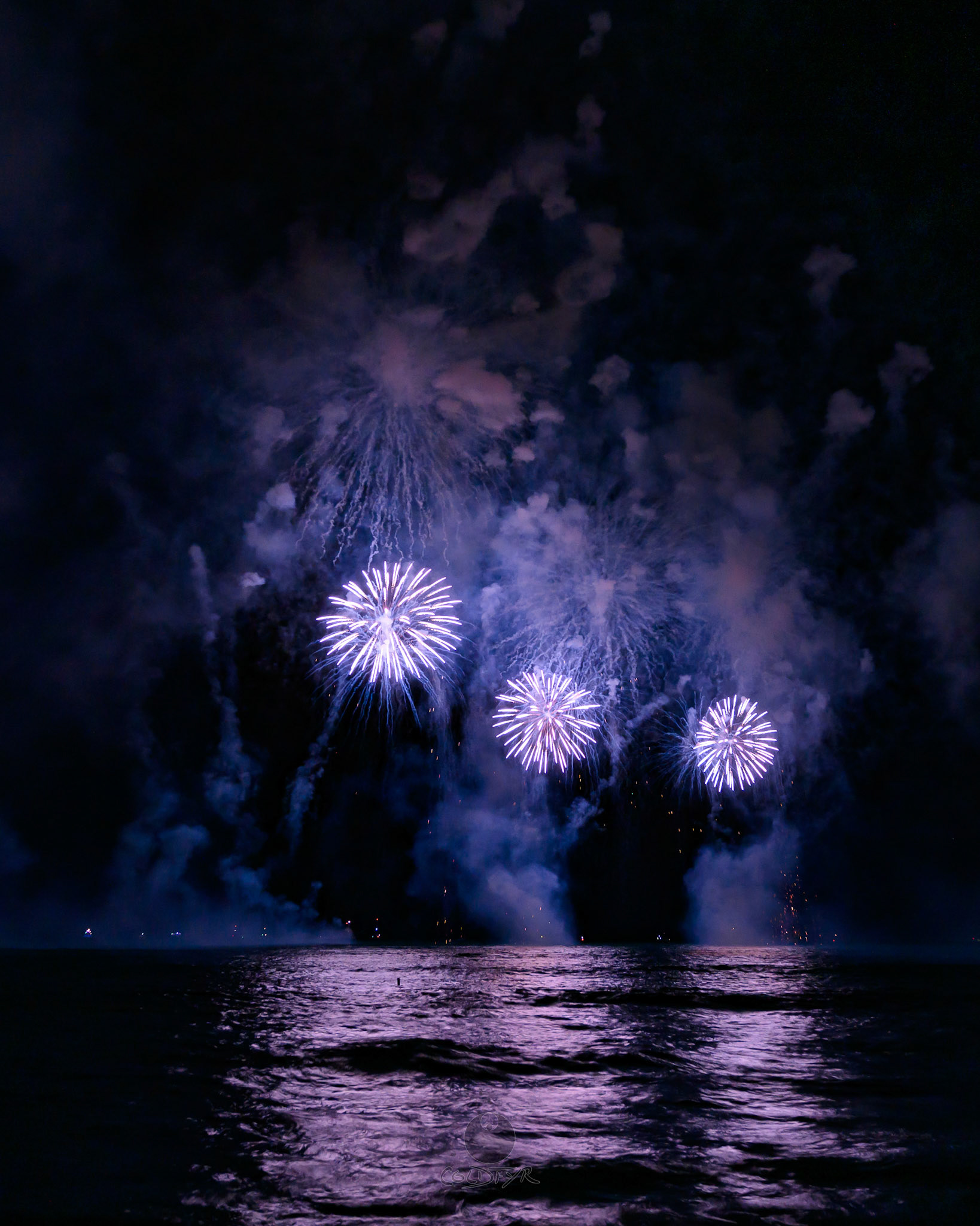 Waikiki Friday Night Fireworks as Watched from the Waikiki Pier (Walls)