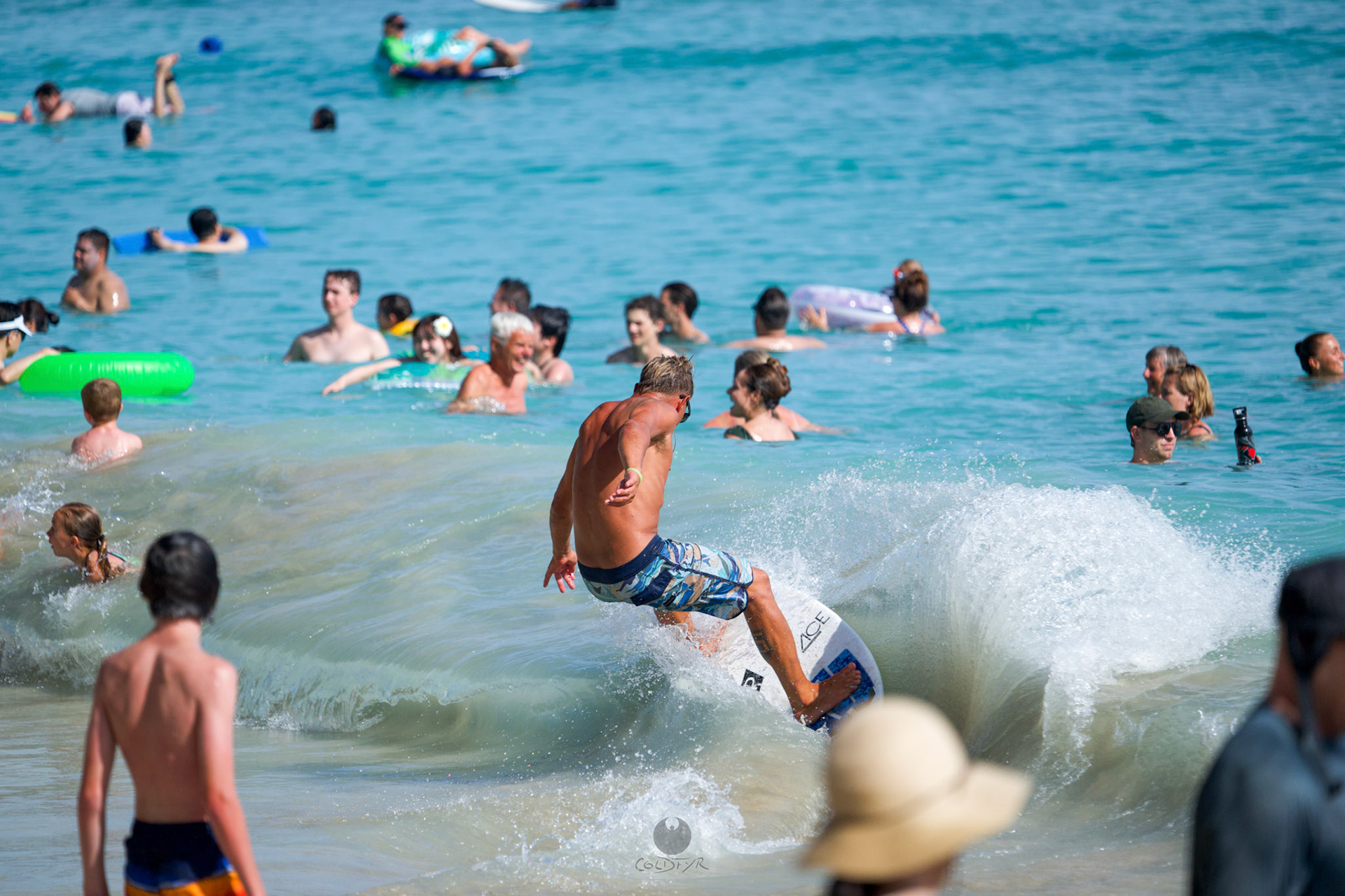 Brian "Hollywood" rips the Waikiki shore break.