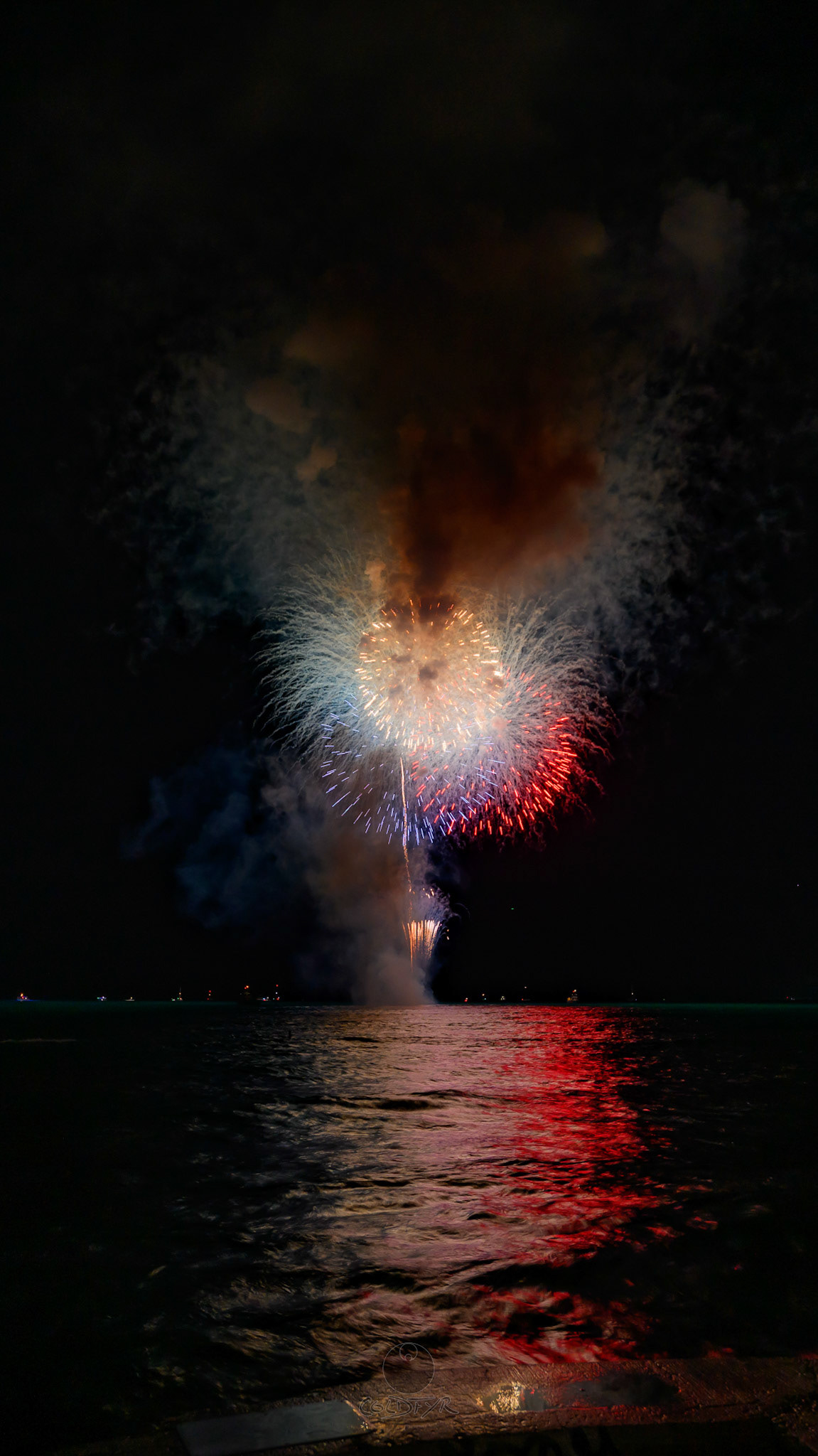 Waikiki Friday Night Fireworks as Watched from the Waikiki Pier (Walls)