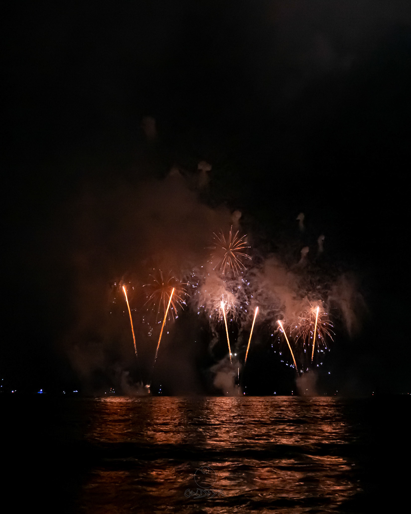 Waikiki Friday Night Fireworks as Watched from the Waikiki Pier (Walls)