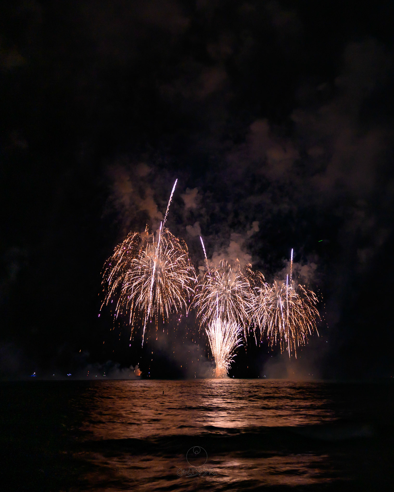 Waikiki Friday Night Fireworks as Watched from the Waikiki Pier (Walls)