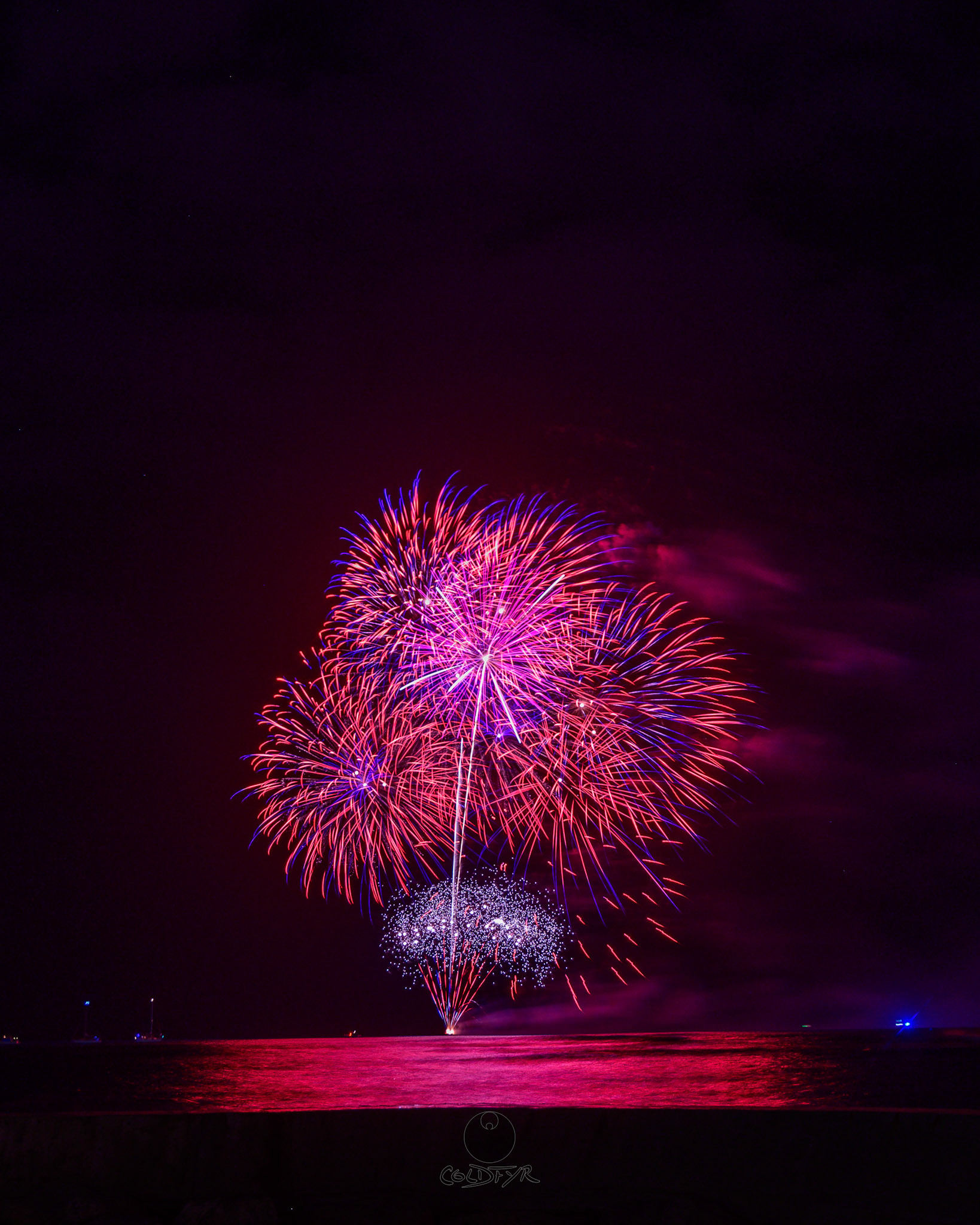 Waikiki Friday Night Fireworks as Watched from the Waikiki Pier (Walls)