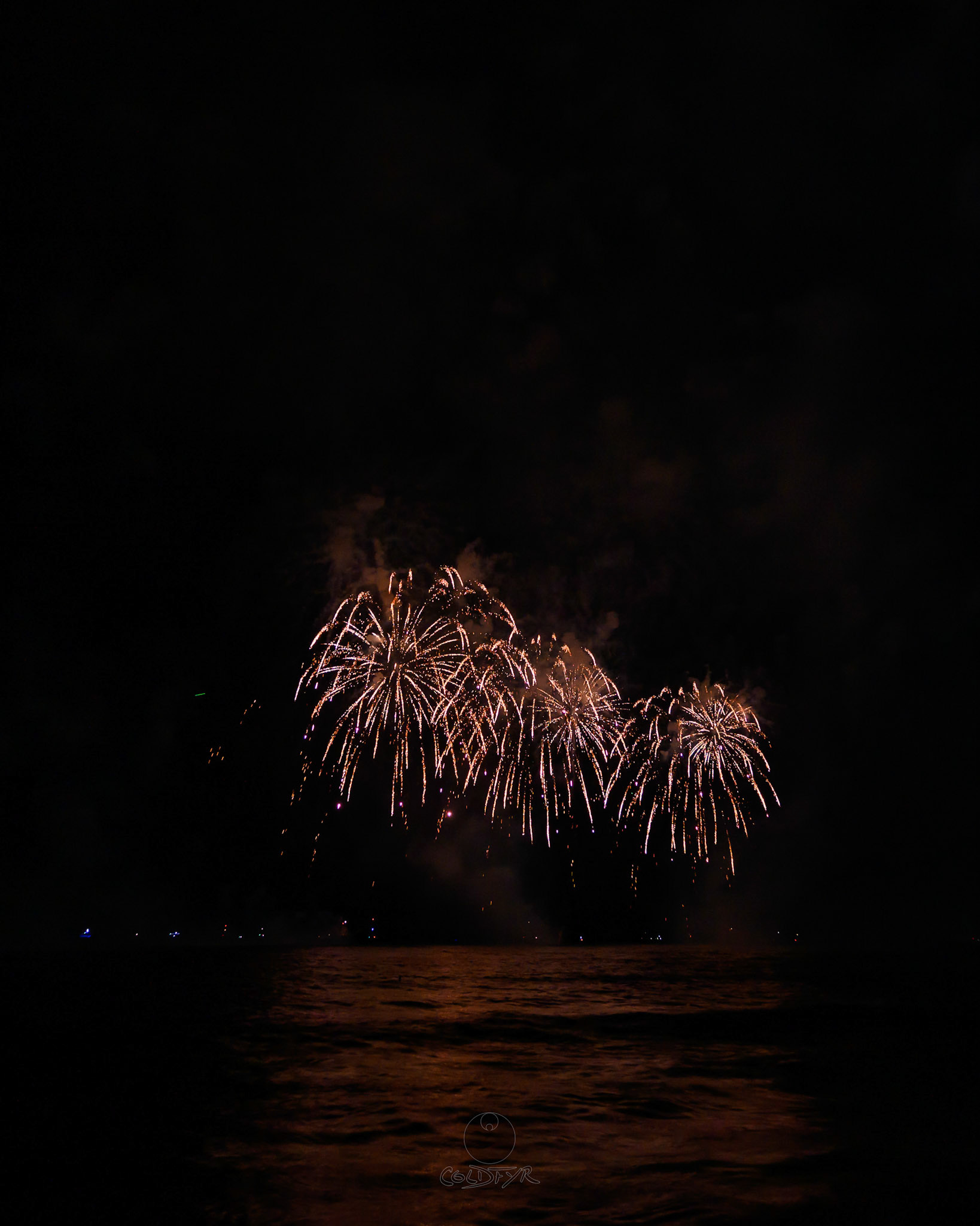 Waikiki Friday Night Fireworks as Watched from the Waikiki Pier (Walls)