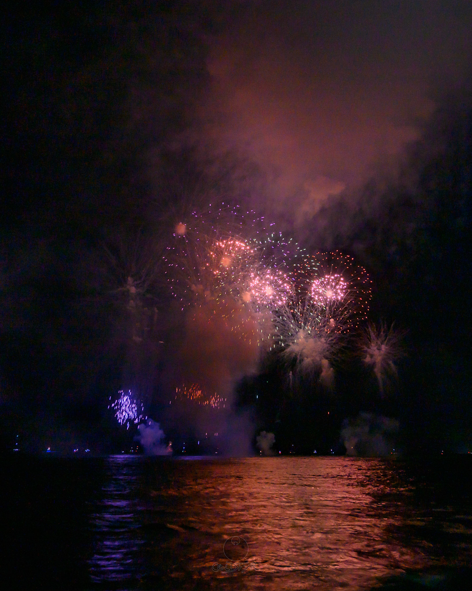Waikiki Friday Night Fireworks as Watched from the Waikiki Pier (Walls)