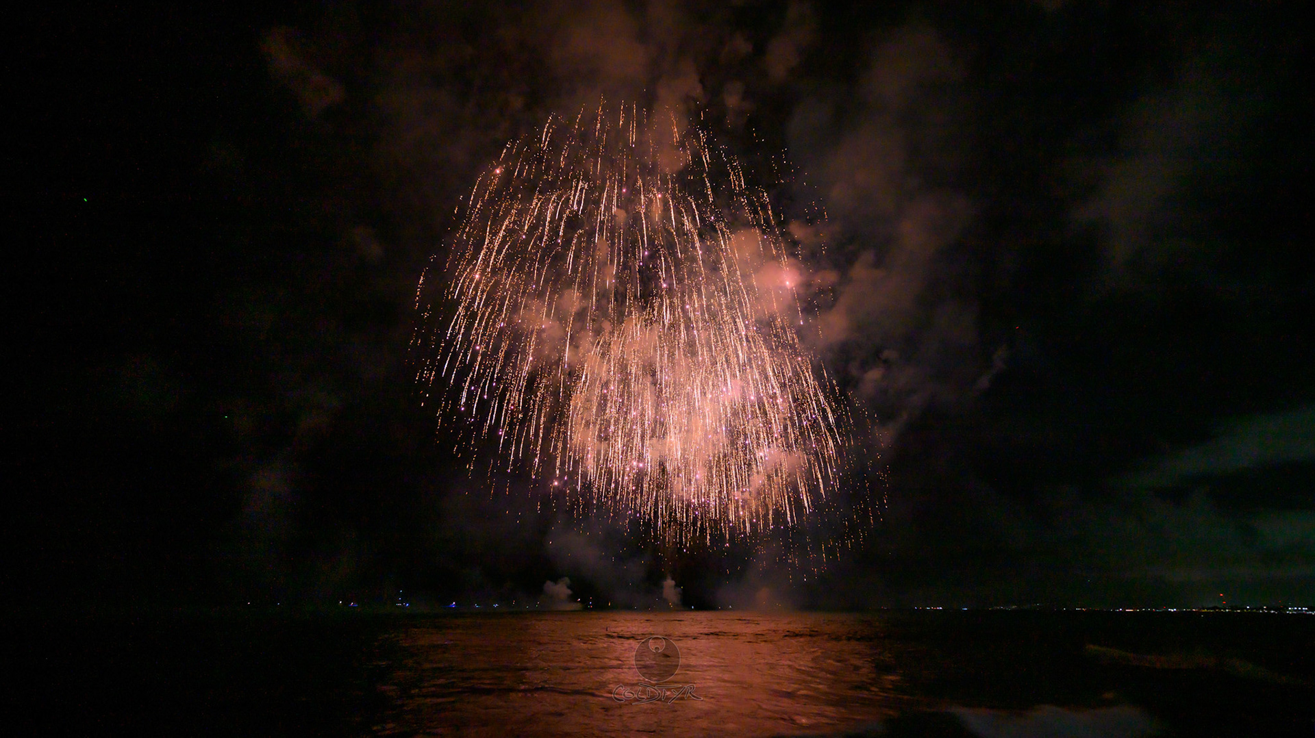 Waikiki Friday Night Fireworks as Watched from the Waikiki Pier (Walls)