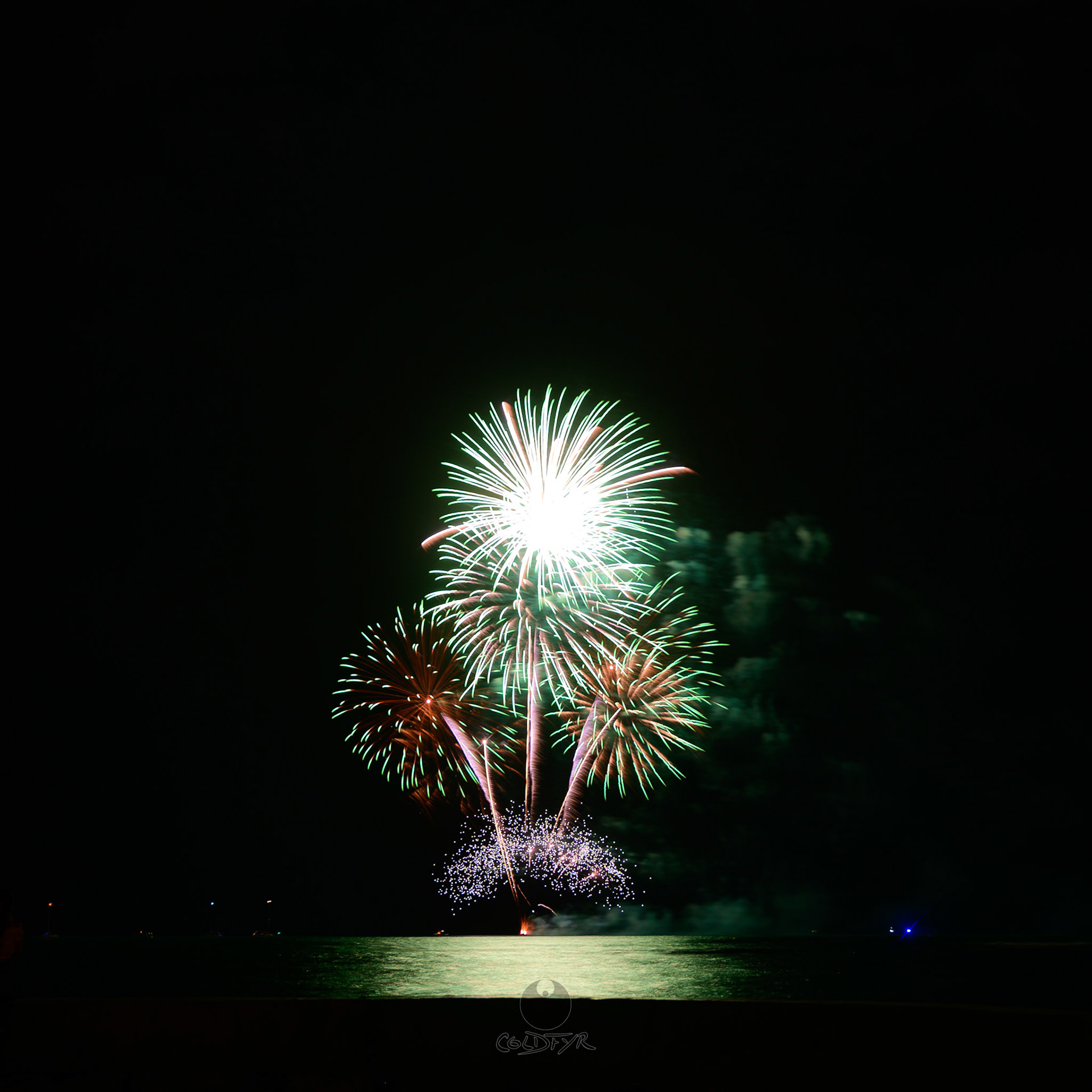 Waikiki Friday Night Fireworks as Watched from the Waikiki Pier (Walls)