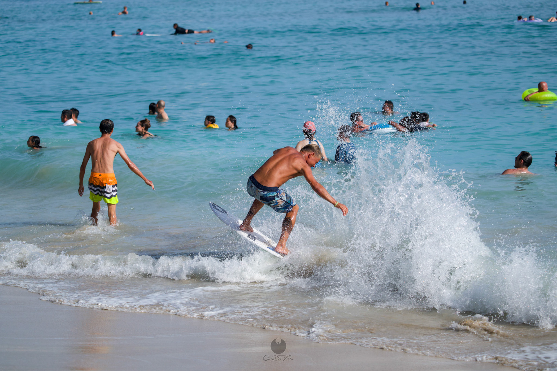 Brian "Hollywood" rips the Waikiki shore break.