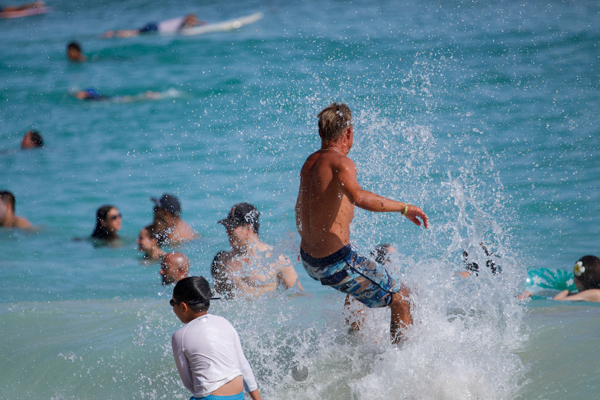 Brian "Hollywood" rips the Waikiki shore break.