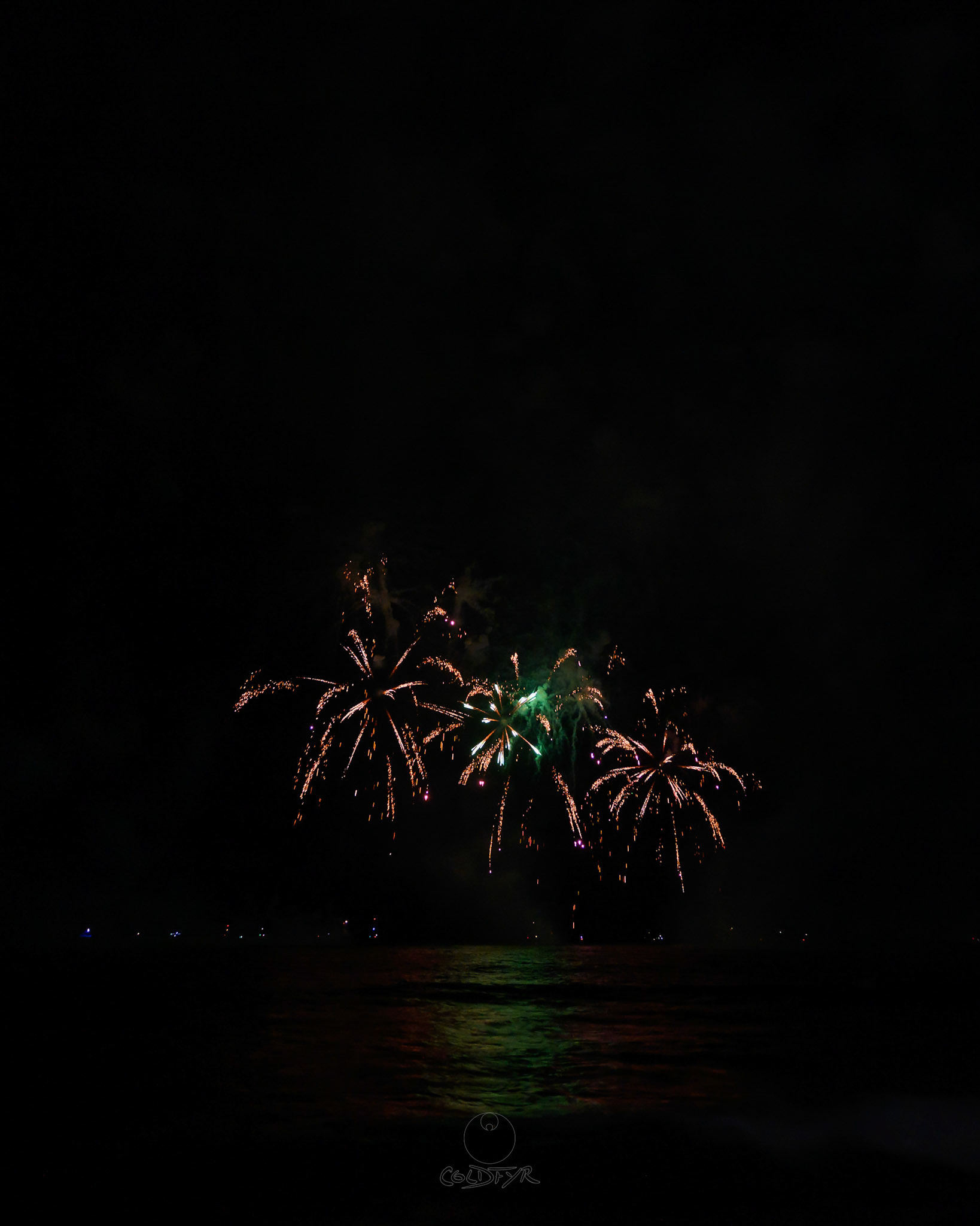Waikiki Friday Night Fireworks as Watched from the Waikiki Pier (Walls)
