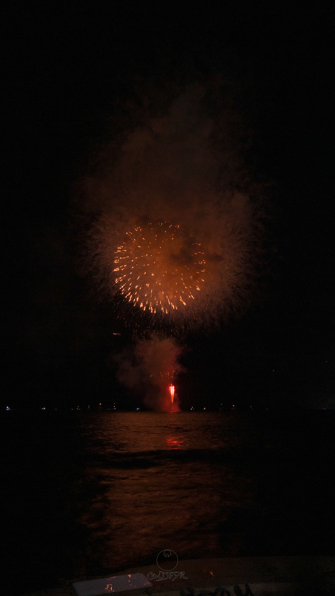 Waikiki Friday Night Fireworks as Watched from the Waikiki Pier (Walls)