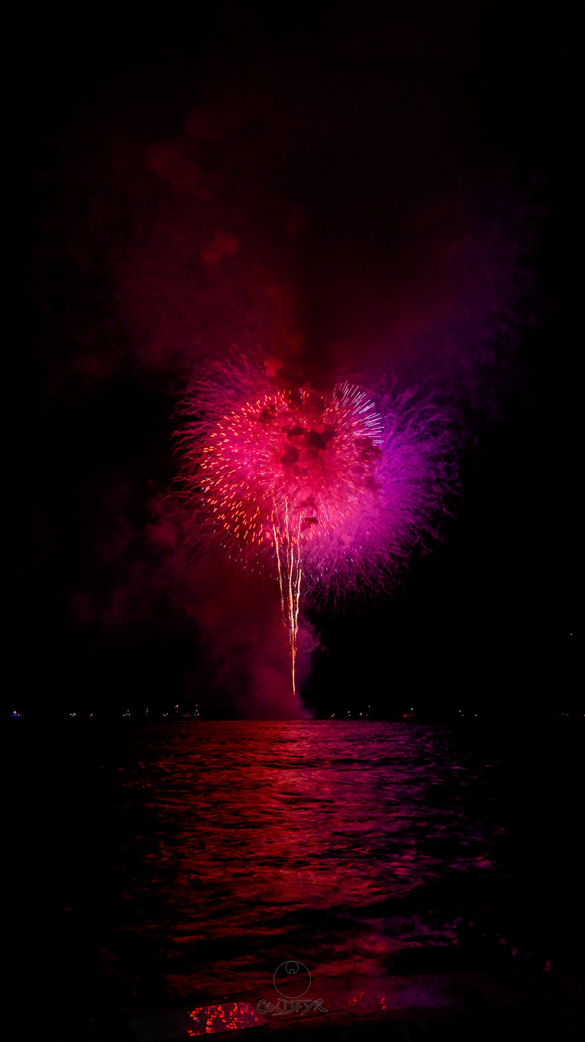 Waikiki Friday Night Fireworks as Watched from the Waikiki Pier (Walls)