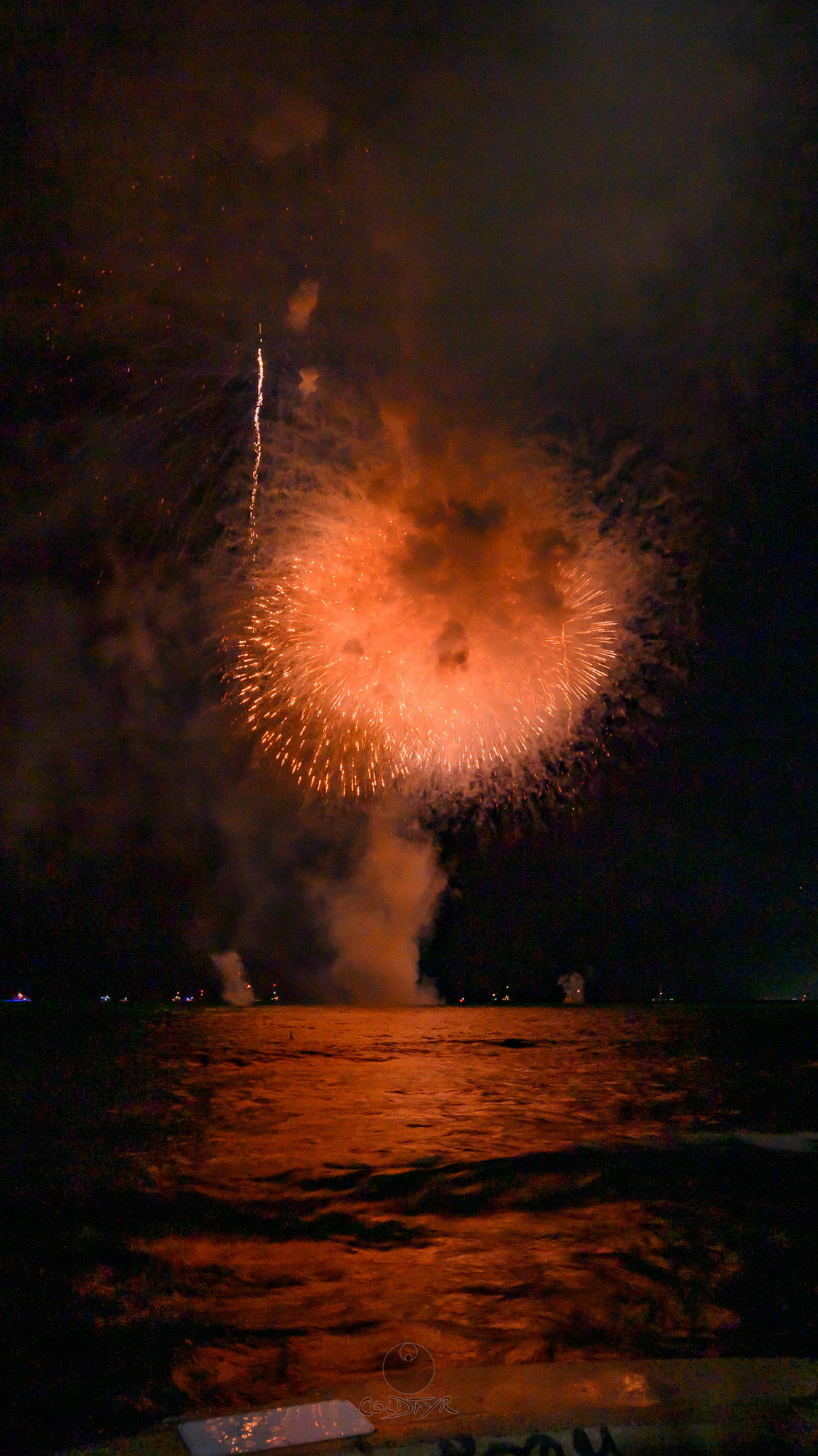 Waikiki Friday Night Fireworks as Watched from the Waikiki Pier (Walls)