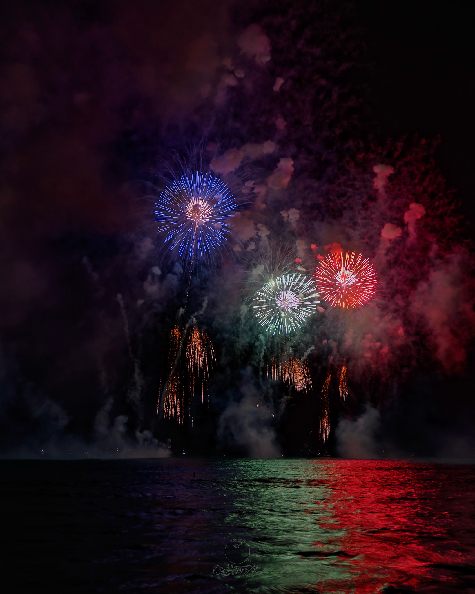 Waikiki Friday Night Fireworks as Watched from the Waikiki Pier (Walls)