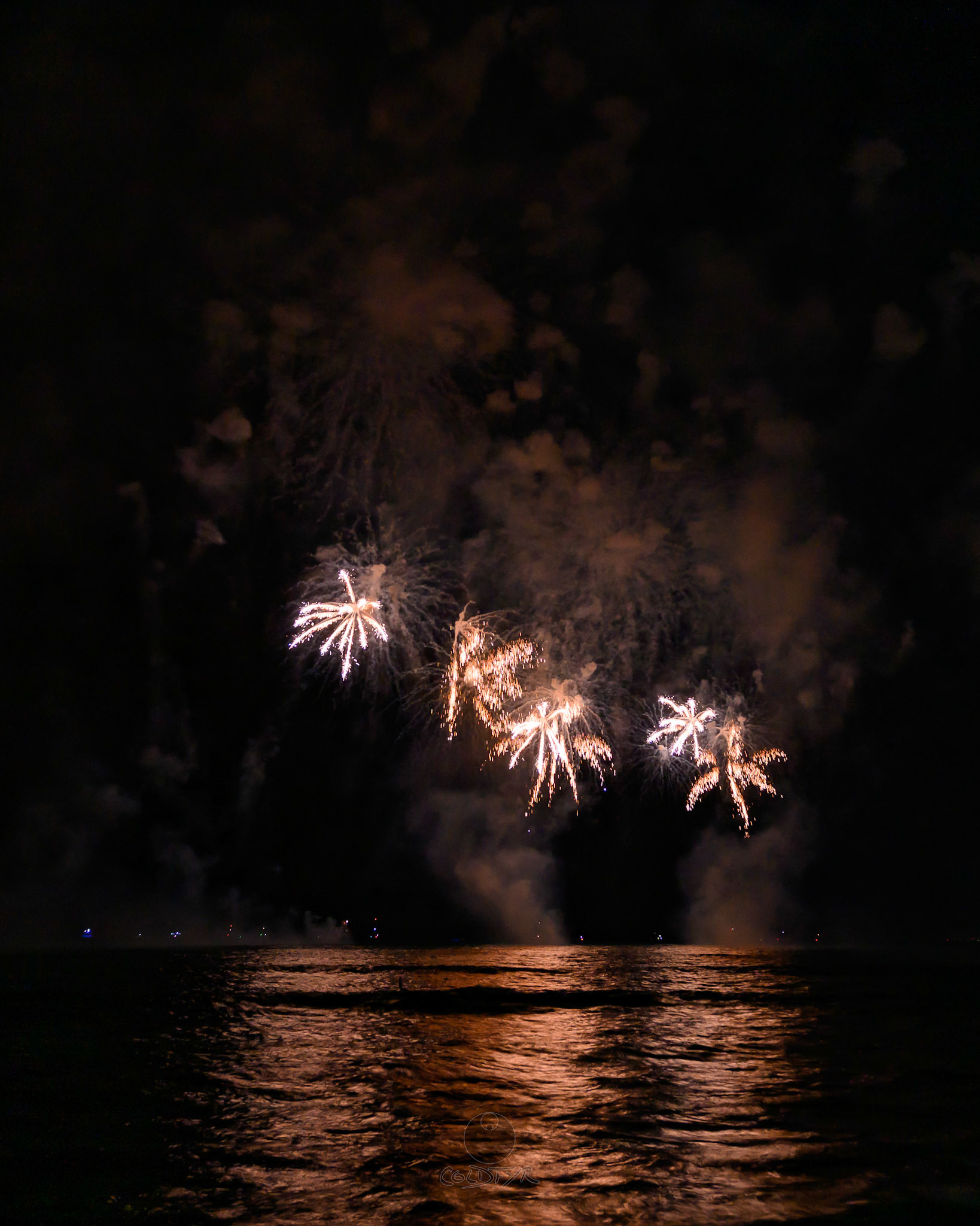 Waikiki Friday Night Fireworks as Watched from the Waikiki Pier (Walls)