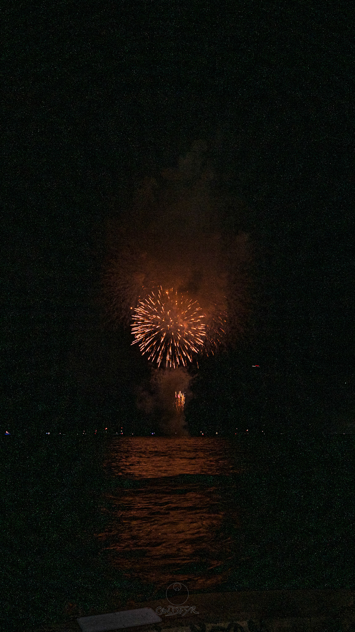 Waikiki Friday Night Fireworks as Watched from the Waikiki Pier (Walls)
