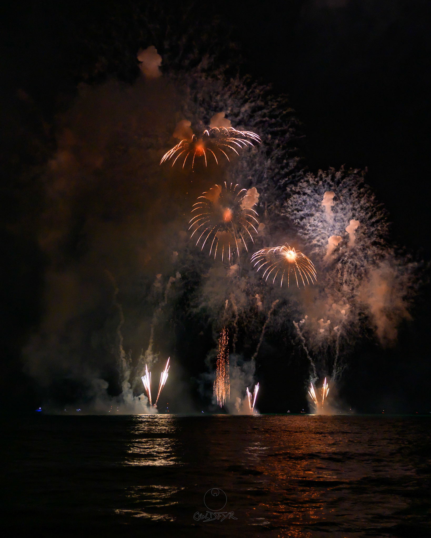 Waikiki Friday Night Fireworks as Watched from the Waikiki Pier (Walls)