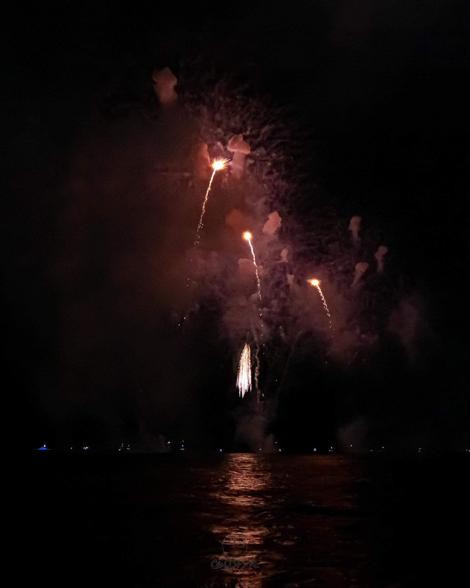 Waikiki Friday Night Fireworks as Watched from the Waikiki Pier (Walls)