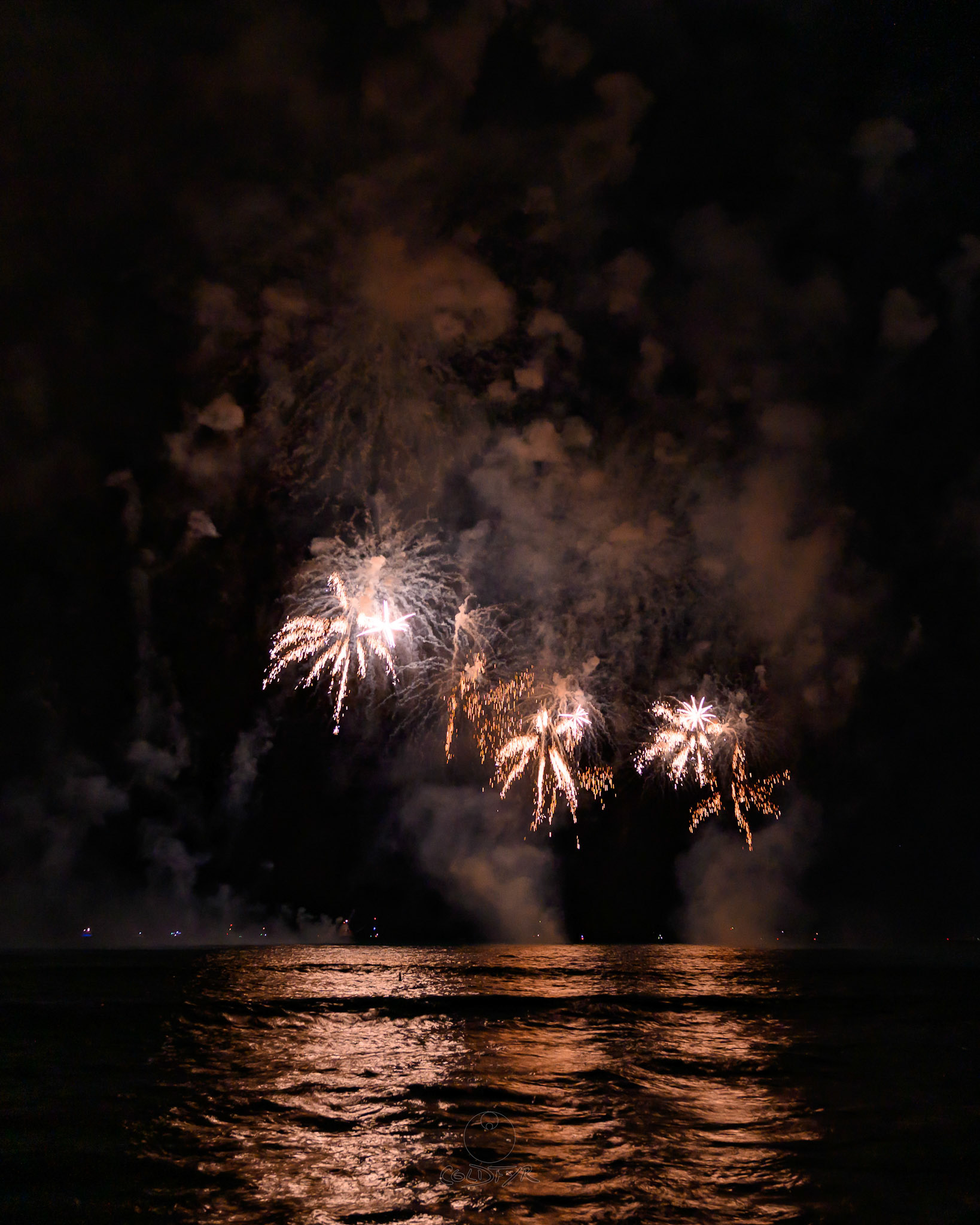 Waikiki Friday Night Fireworks as Watched from the Waikiki Pier (Walls)
