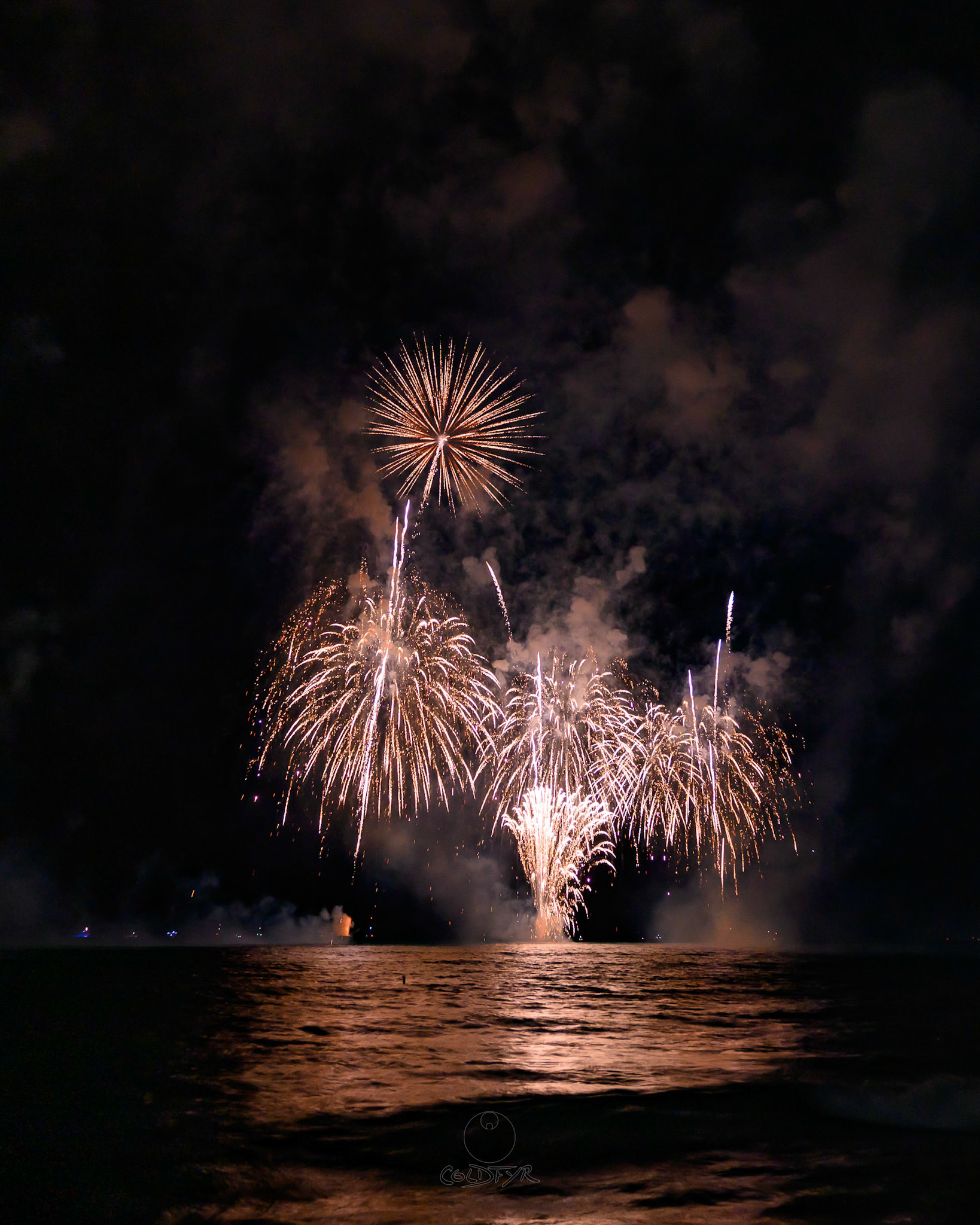 Waikiki Friday Night Fireworks as Watched from the Waikiki Pier (Walls)