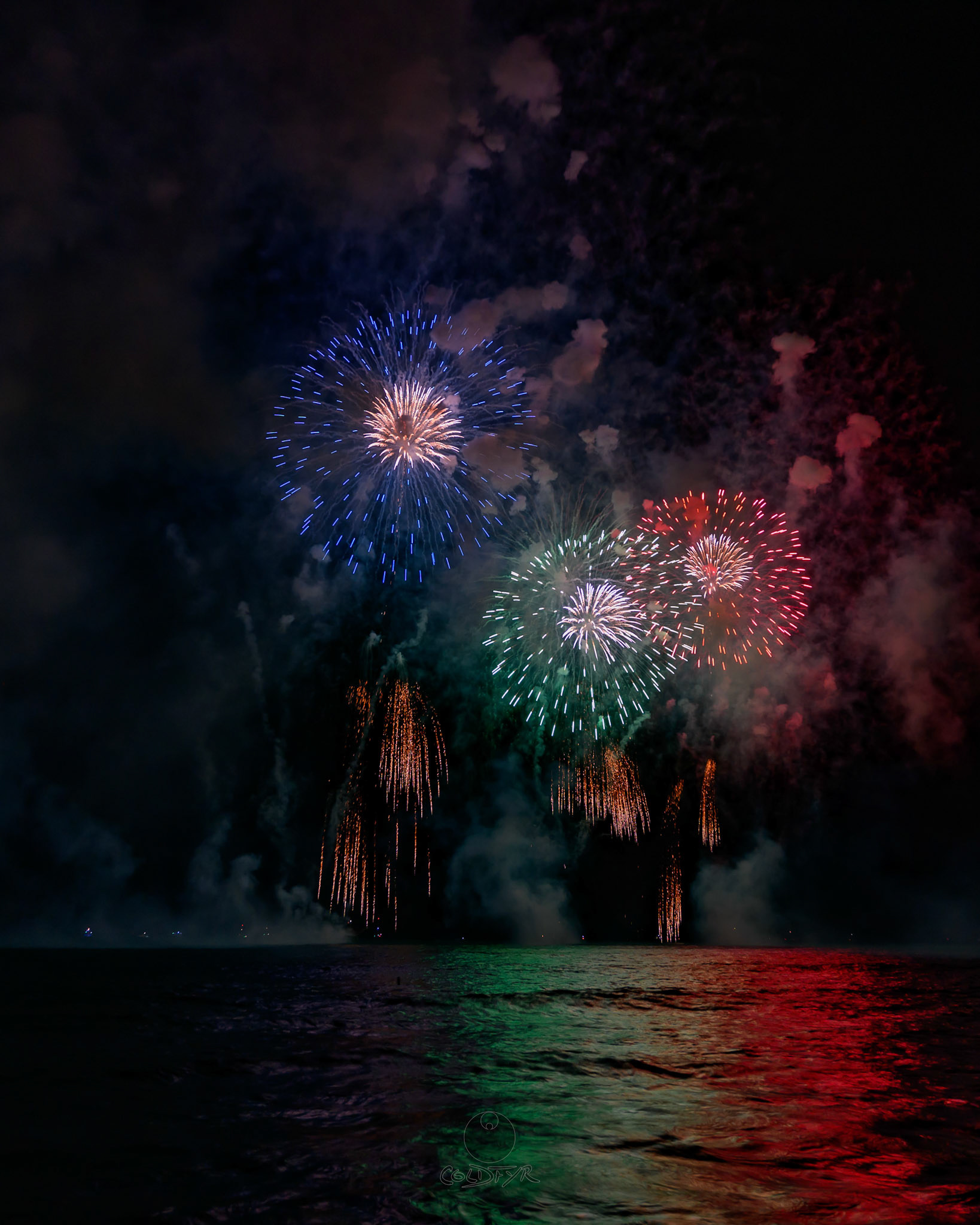 Waikiki Friday Night Fireworks as Watched from the Waikiki Pier (Walls)