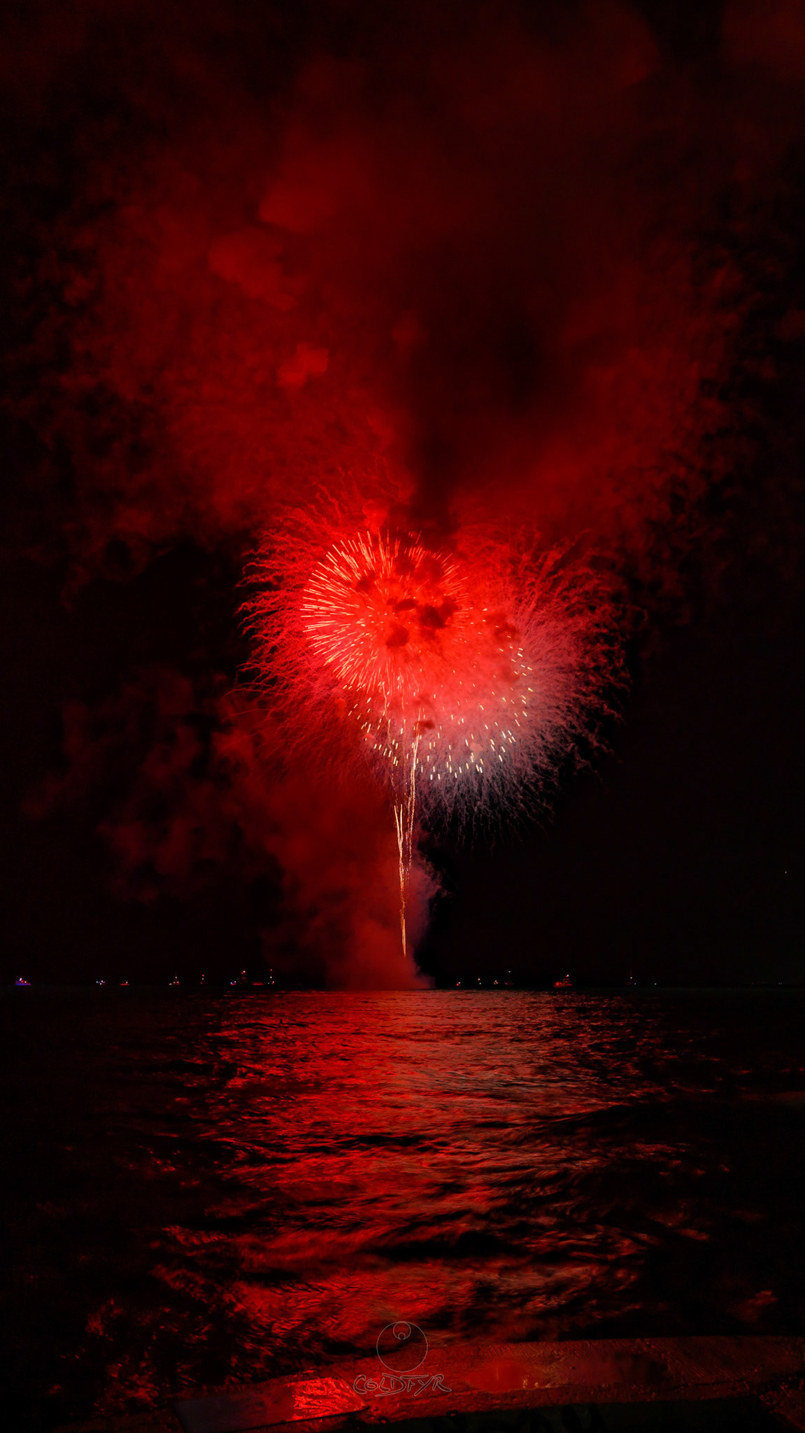 Waikiki Friday Night Fireworks as Watched from the Waikiki Pier (Walls)