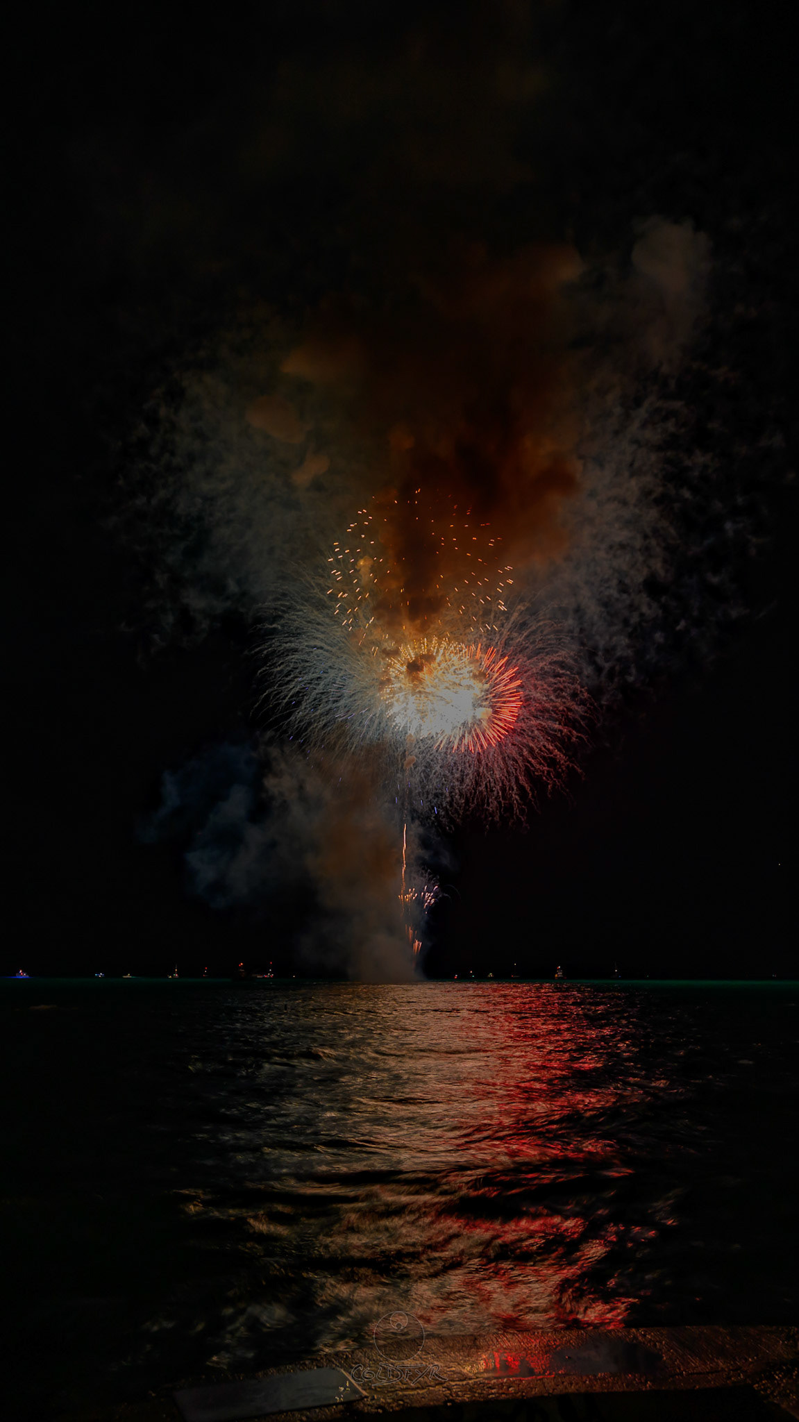 Waikiki Friday Night Fireworks as Watched from the Waikiki Pier (Walls)