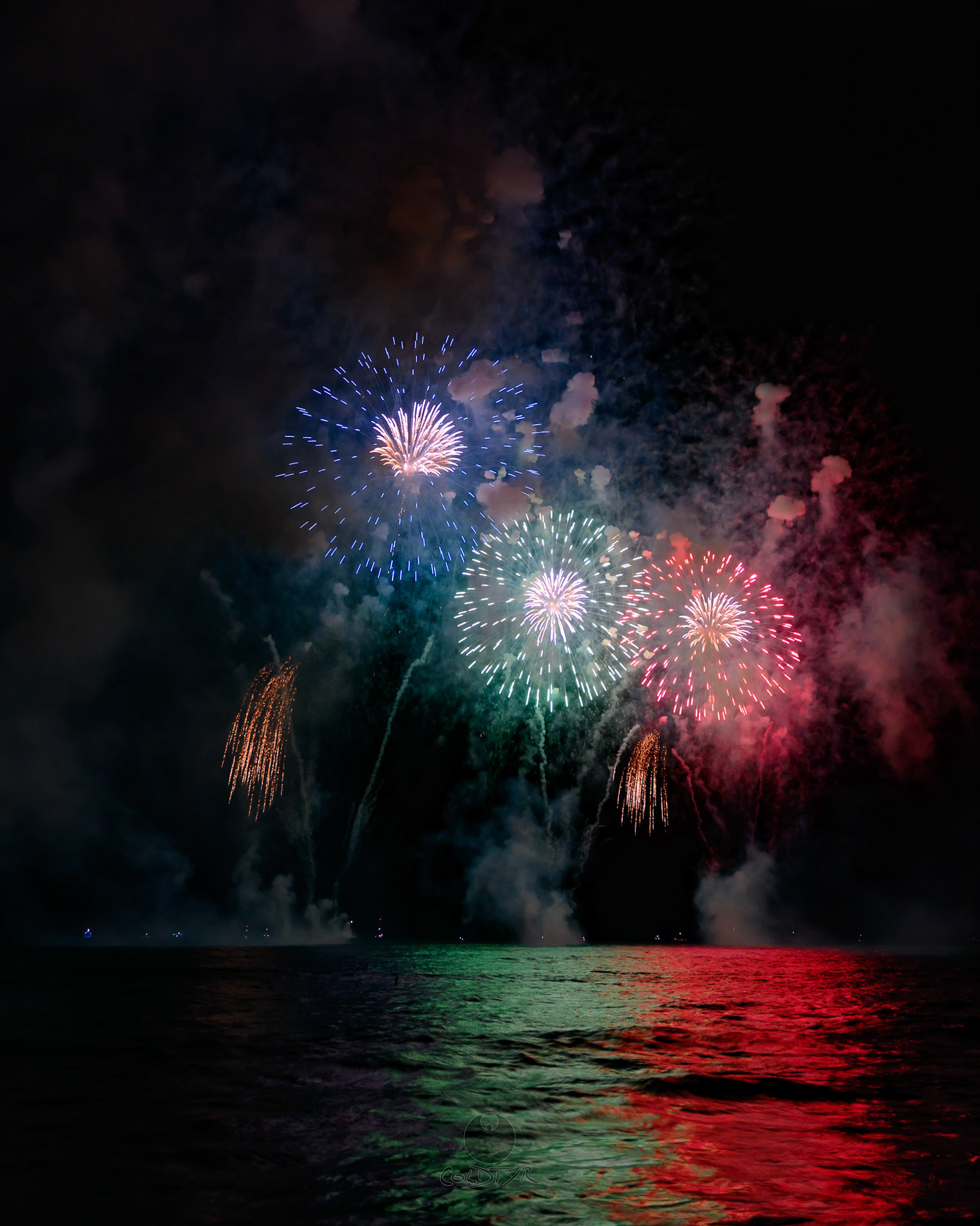 Waikiki Friday Night Fireworks as Watched from the Waikiki Pier (Walls)
