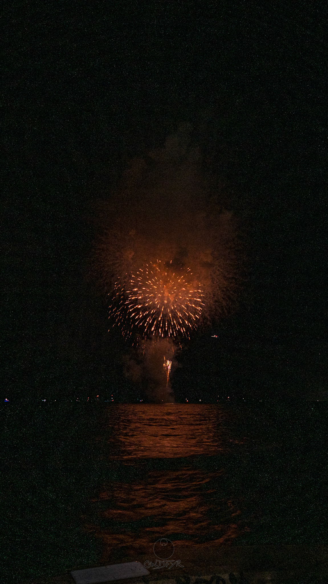 Waikiki Friday Night Fireworks as Watched from the Waikiki Pier (Walls)