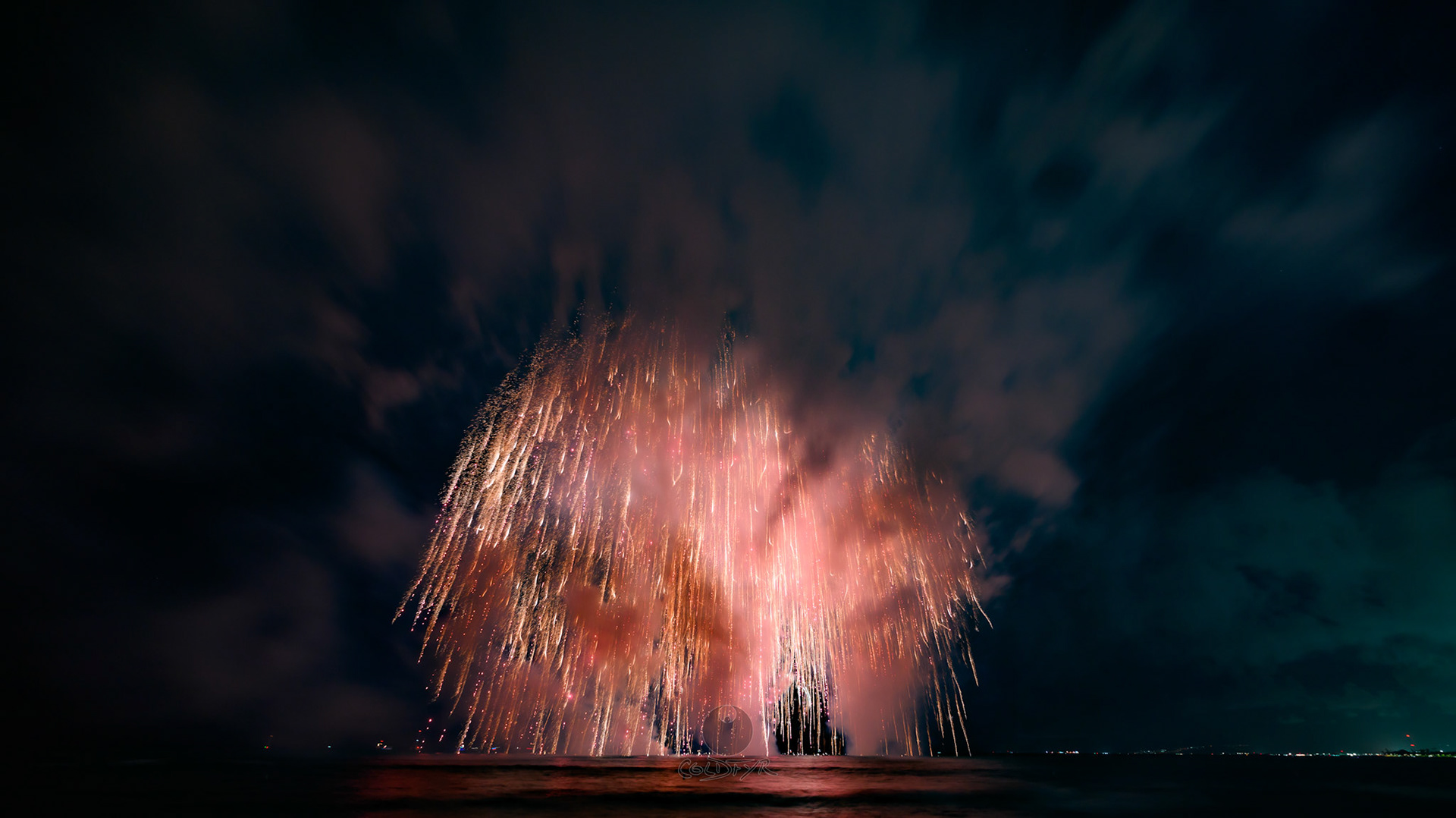 Waikiki Friday Night Fireworks as Watched from the Waikiki Pier (Walls)