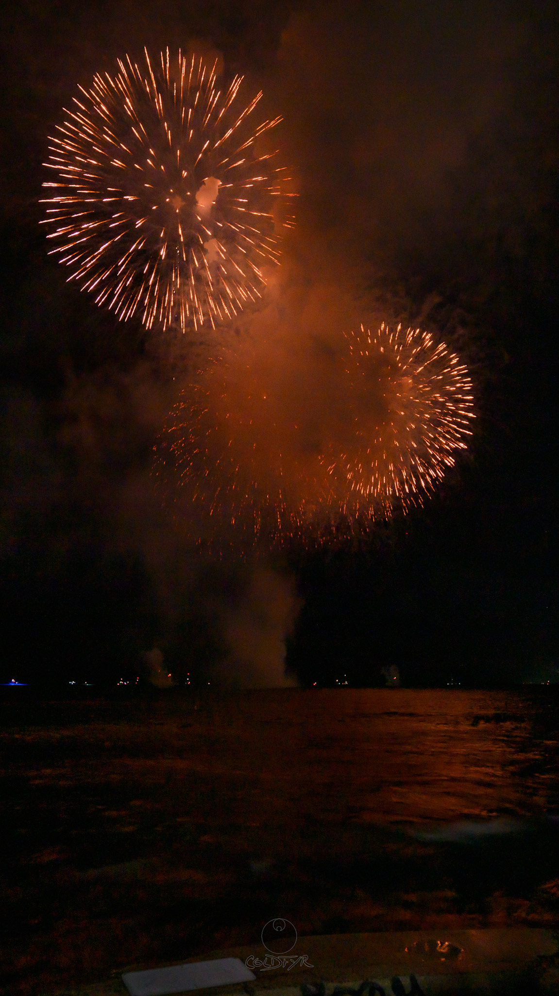 Waikiki Friday Night Fireworks as Watched from the Waikiki Pier (Walls)