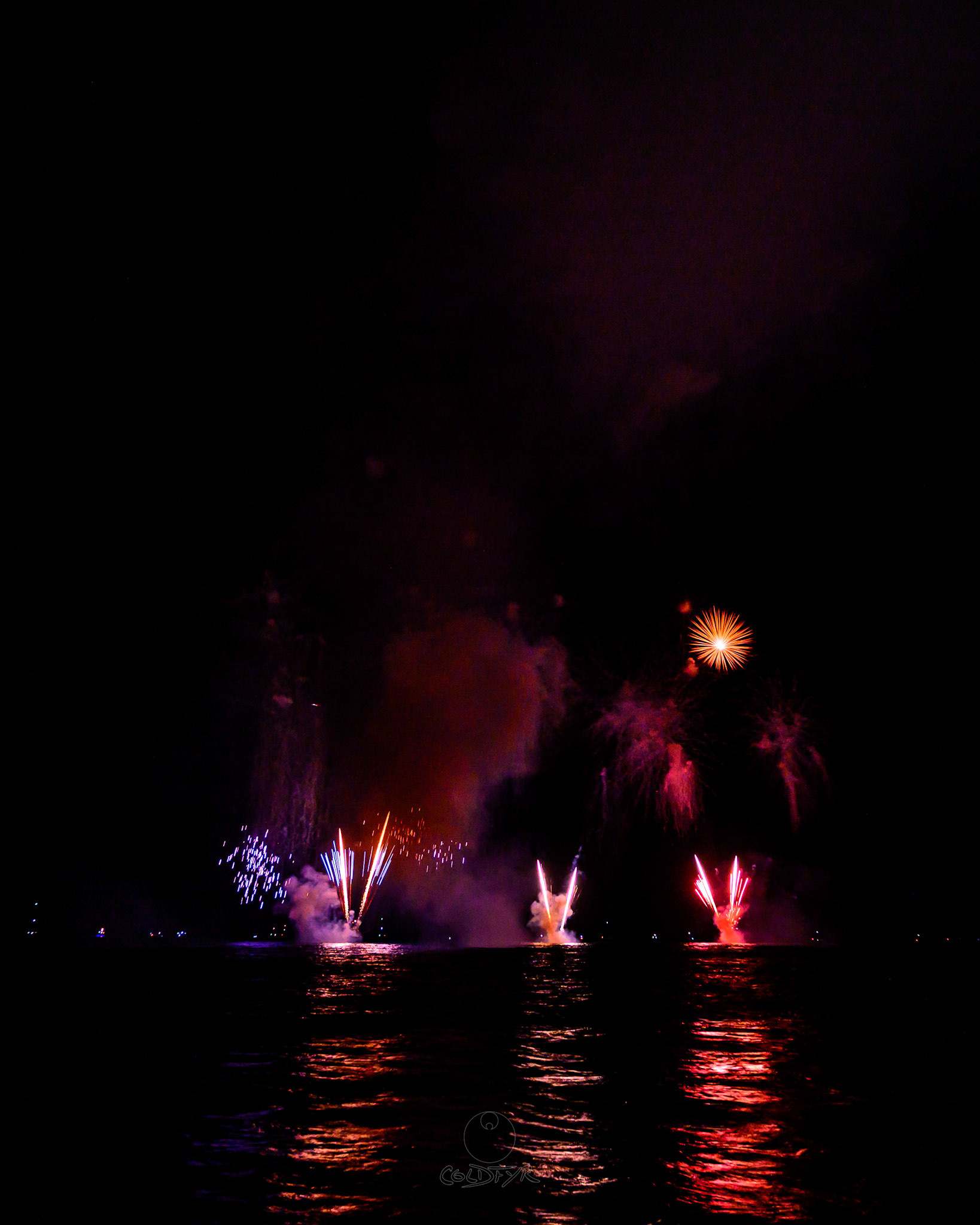 Waikiki Friday Night Fireworks as Watched from the Waikiki Pier (Walls)