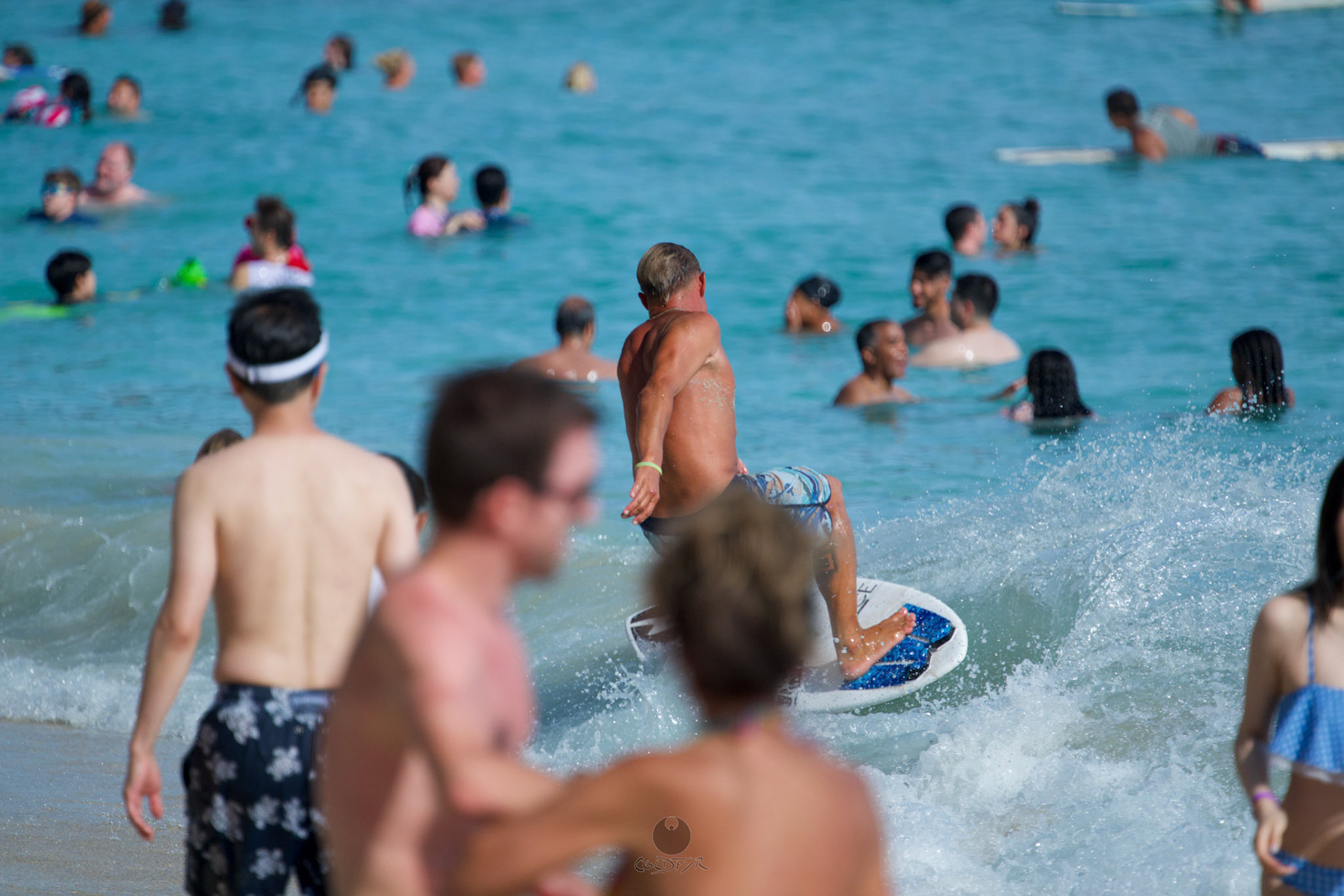 Brian "Hollywood" rips the Waikiki shore break.
