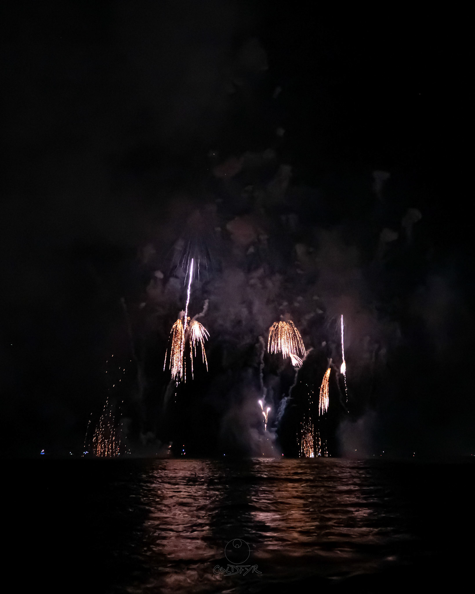 Waikiki Friday Night Fireworks as Watched from the Waikiki Pier (Walls)