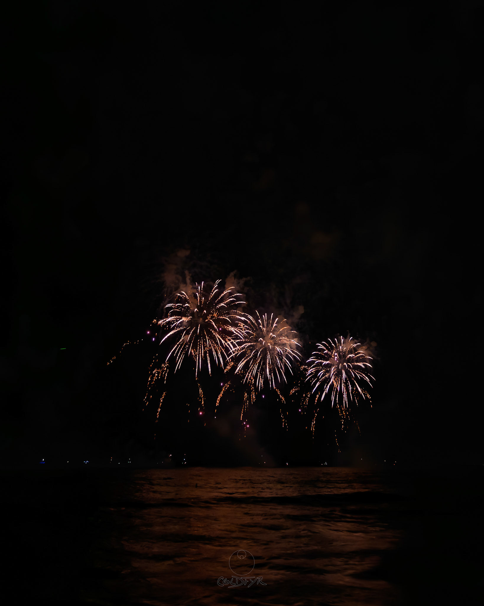 Waikiki Friday Night Fireworks as Watched from the Waikiki Pier (Walls)