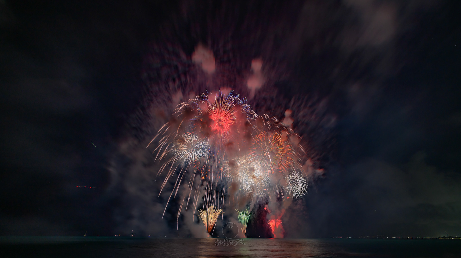 Waikiki Friday Night Fireworks as Watched from the Waikiki Pier (Walls)