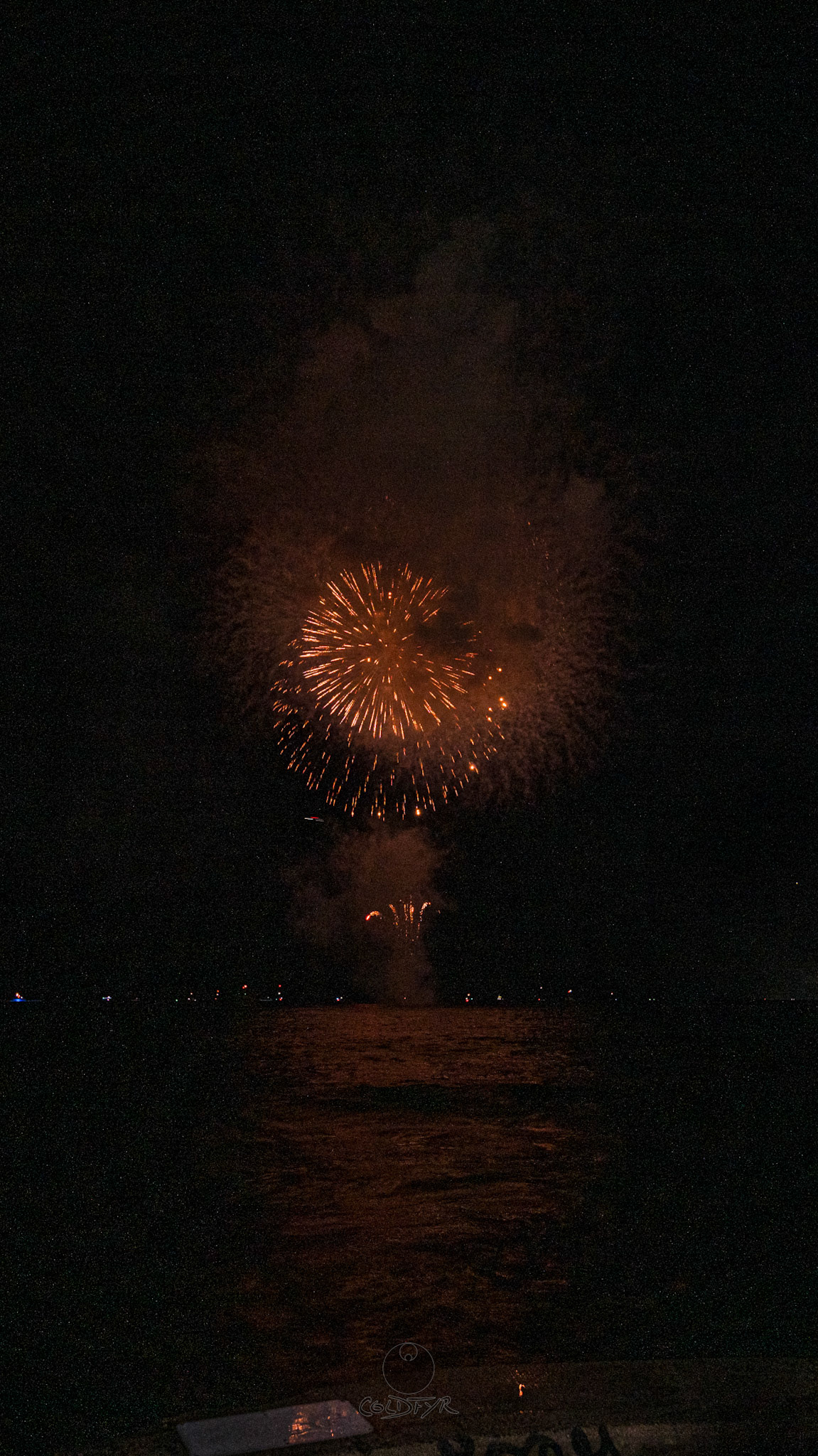 Waikiki Friday Night Fireworks as Watched from the Waikiki Pier (Walls)