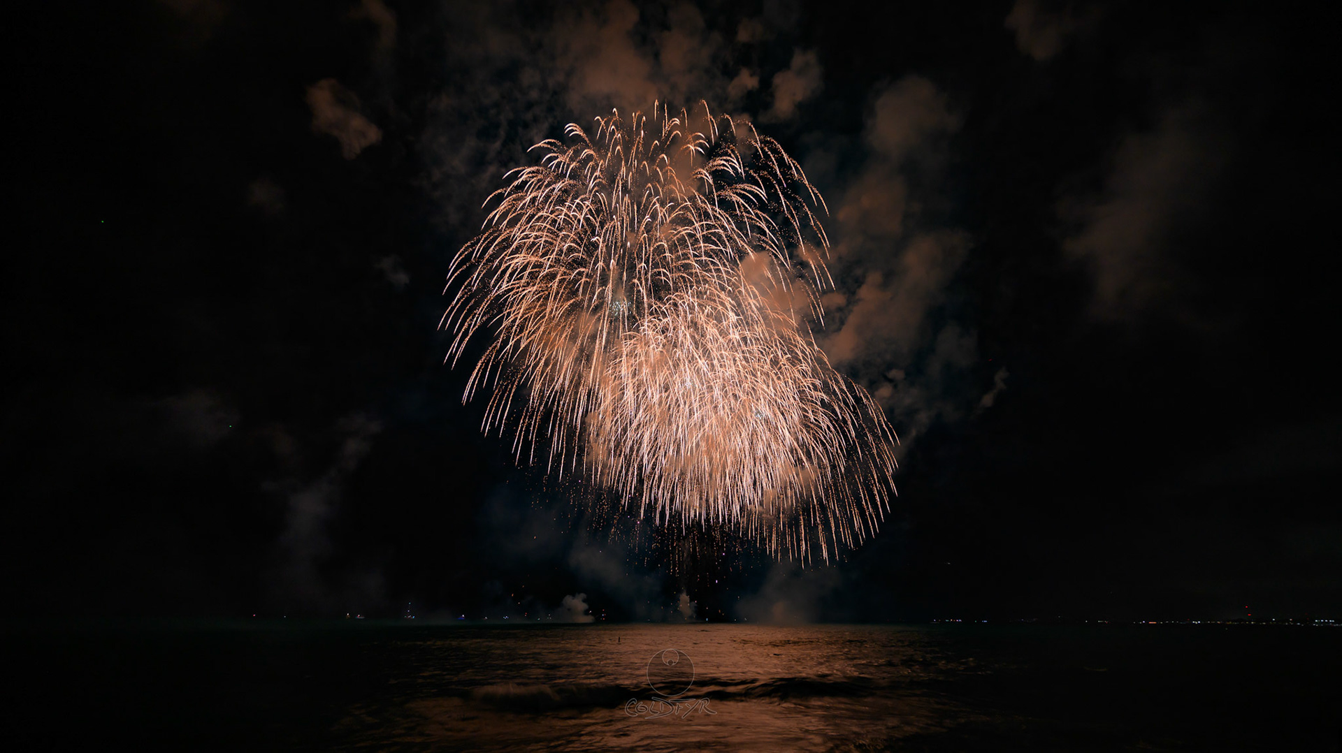 Waikiki Friday Night Fireworks as Watched from the Waikiki Pier (Walls)