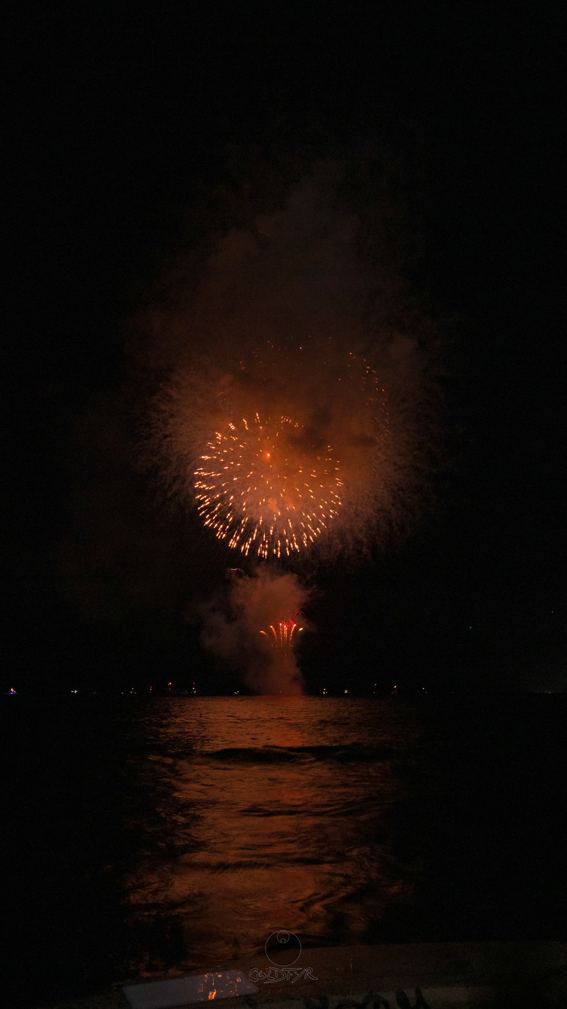 Waikiki Friday Night Fireworks as Watched from the Waikiki Pier (Walls)