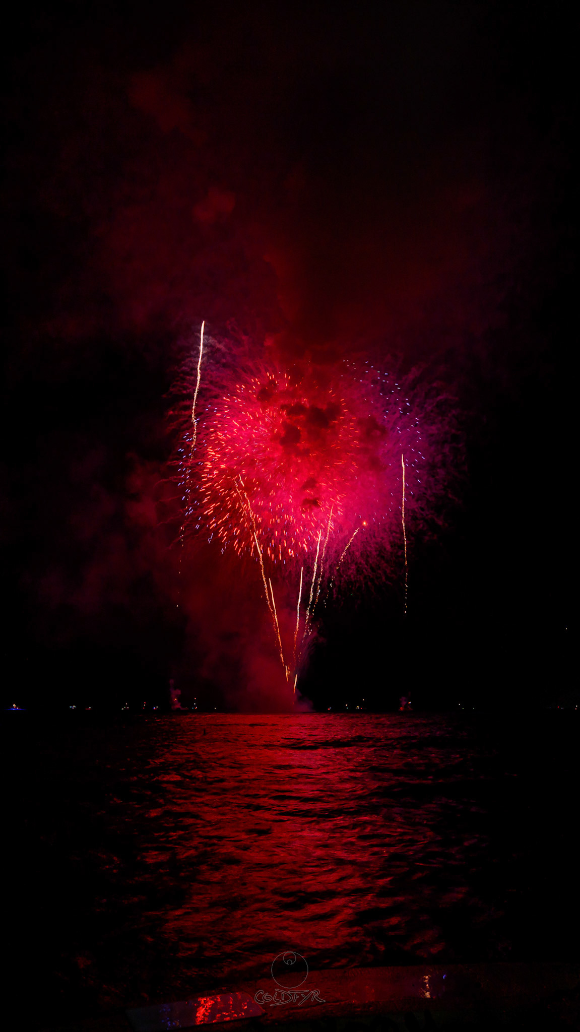 Waikiki Friday Night Fireworks as Watched from the Waikiki Pier (Walls)