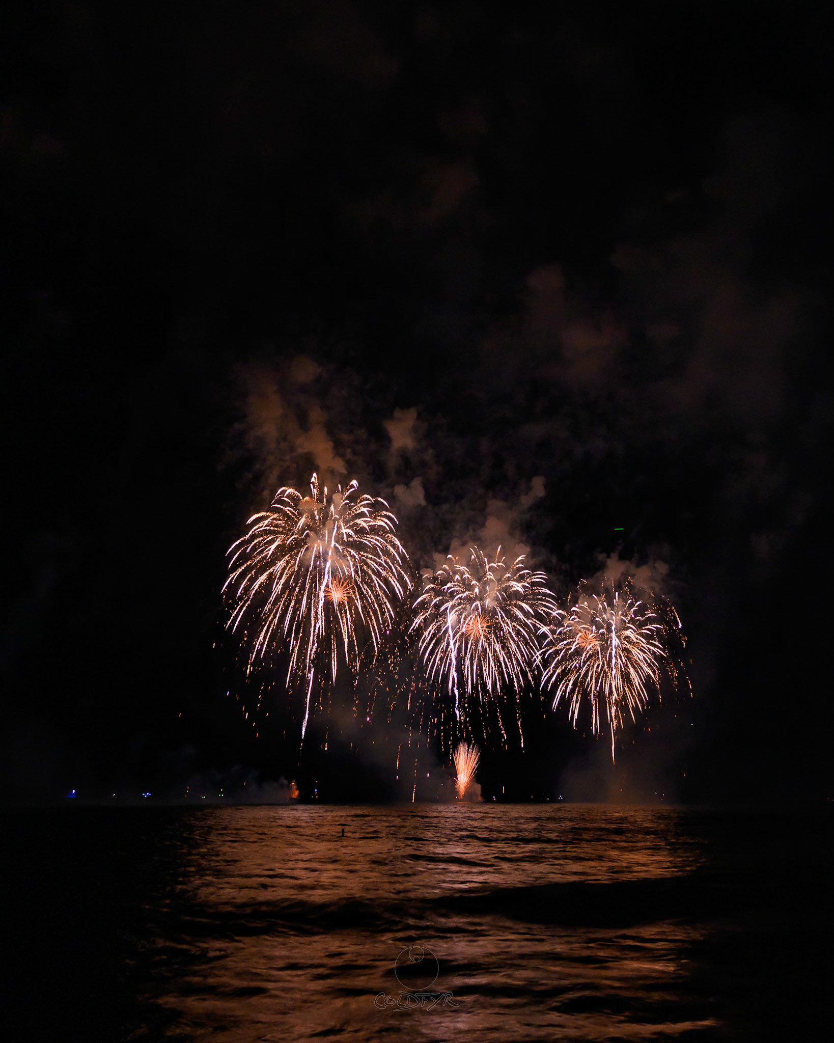 Waikiki Friday Night Fireworks as Watched from the Waikiki Pier (Walls)