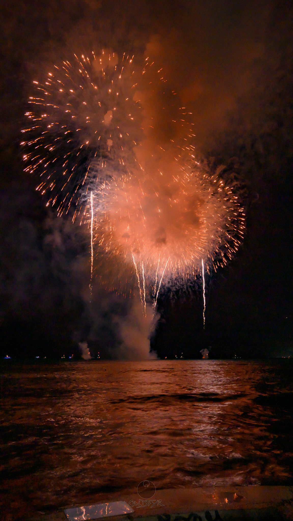 Waikiki Friday Night Fireworks as Watched from the Waikiki Pier (Walls)