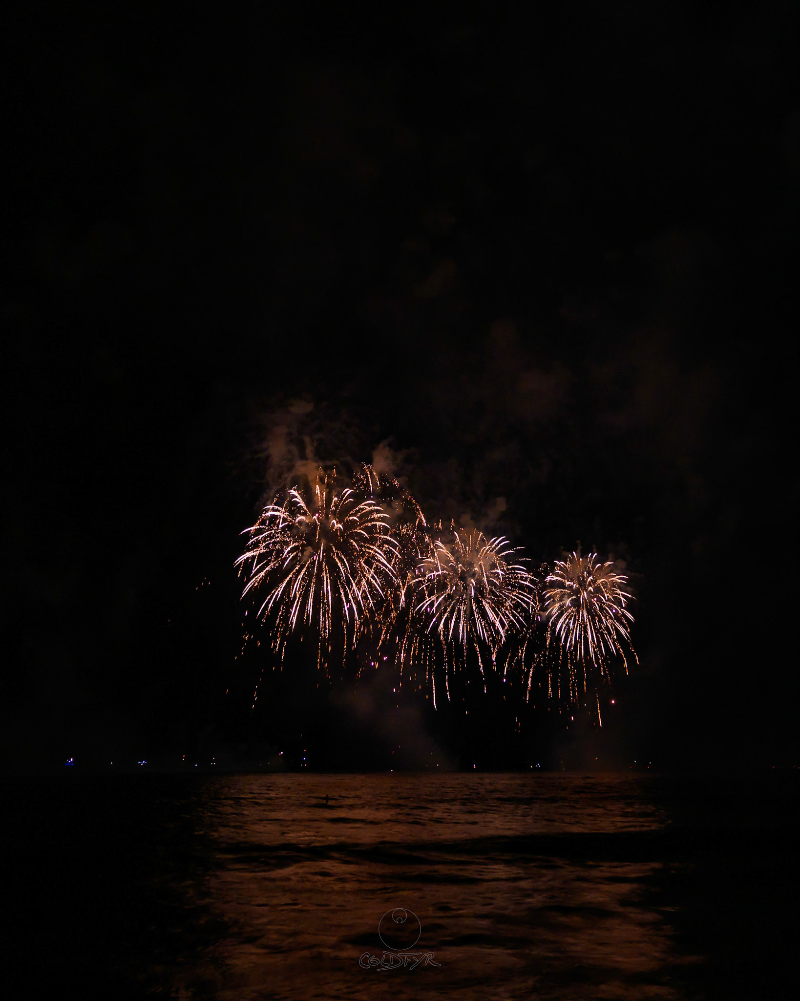 Waikiki Friday Night Fireworks as Watched from the Waikiki Pier (Walls)