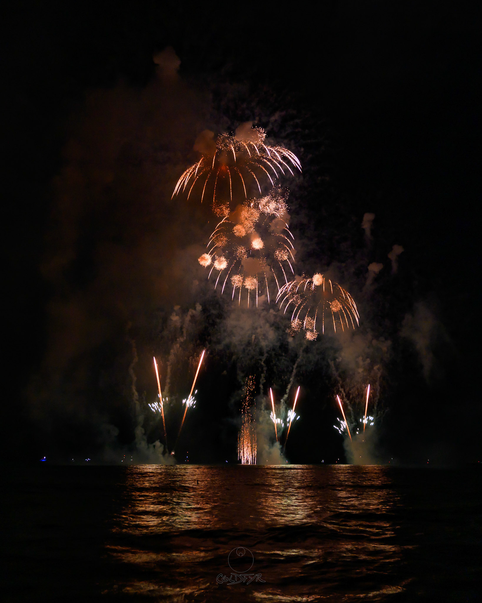 Waikiki Friday Night Fireworks as Watched from the Waikiki Pier (Walls)