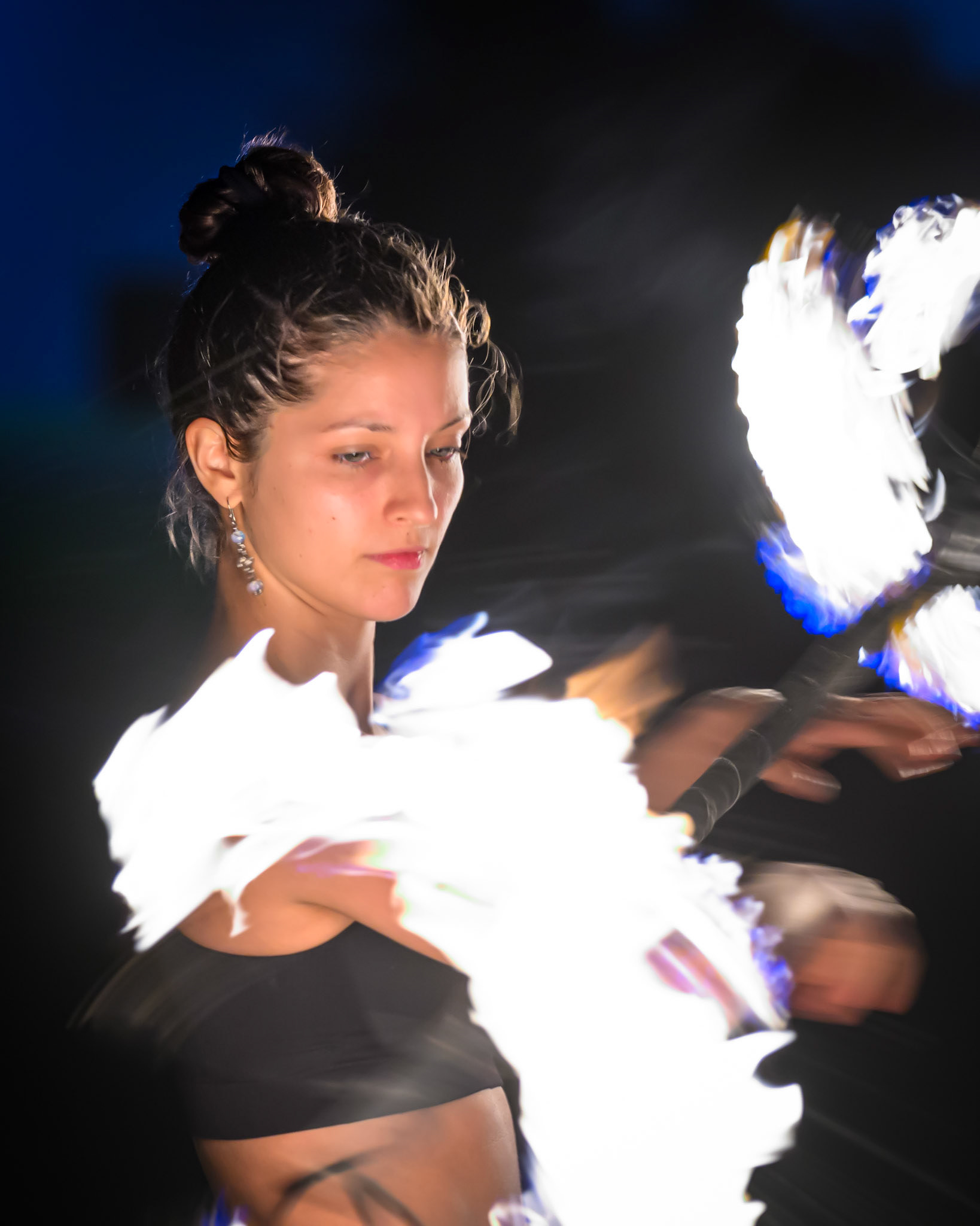 Jade Performs a Fire Spinning Routine