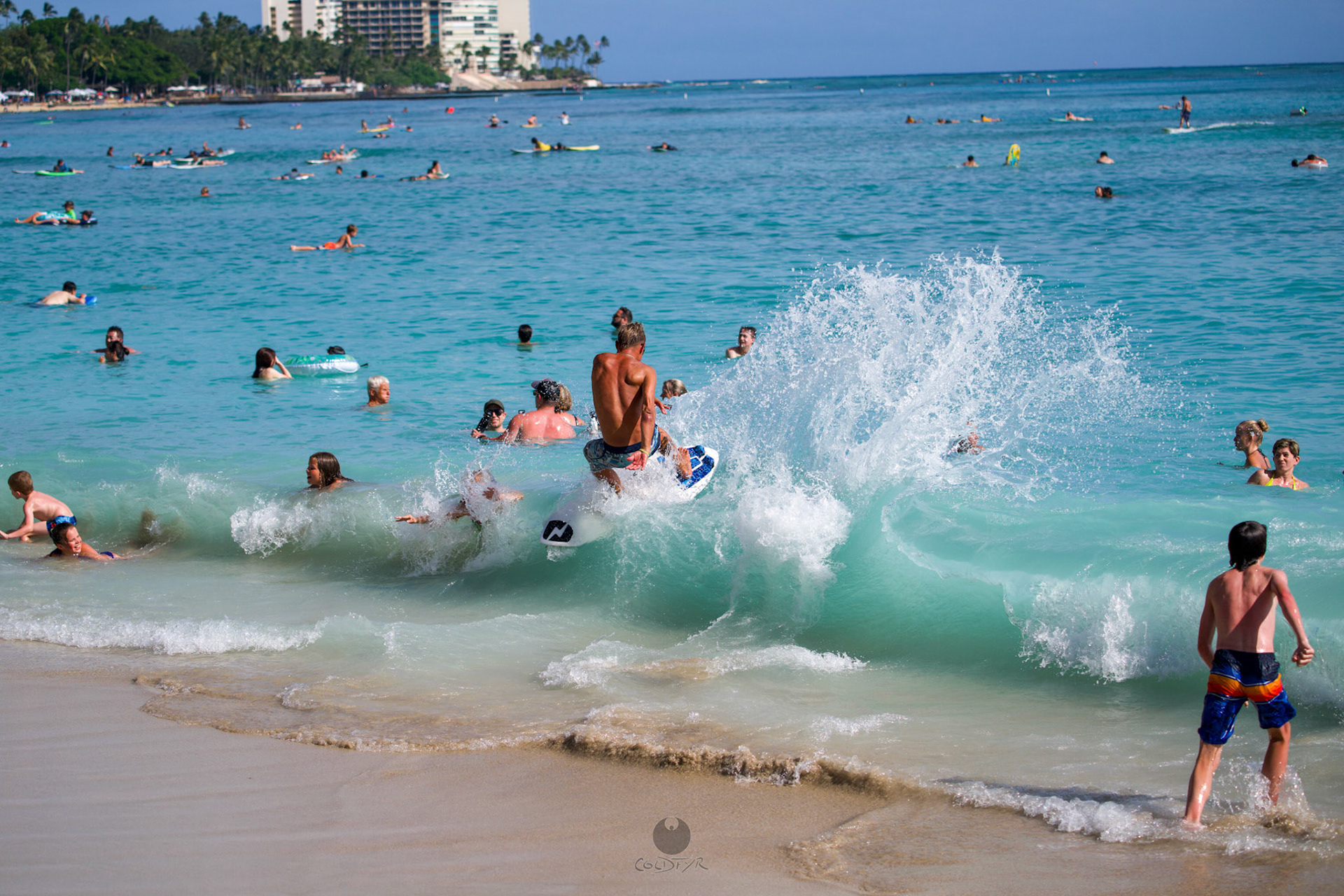 Brian "Hollywood" rips the Waikiki shore break.