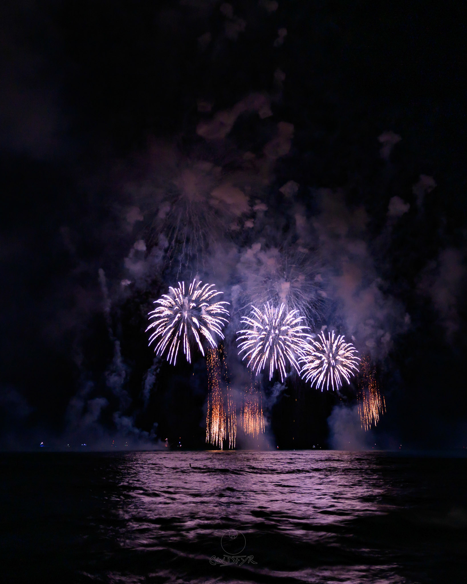 Waikiki Friday Night Fireworks as Watched from the Waikiki Pier (Walls)