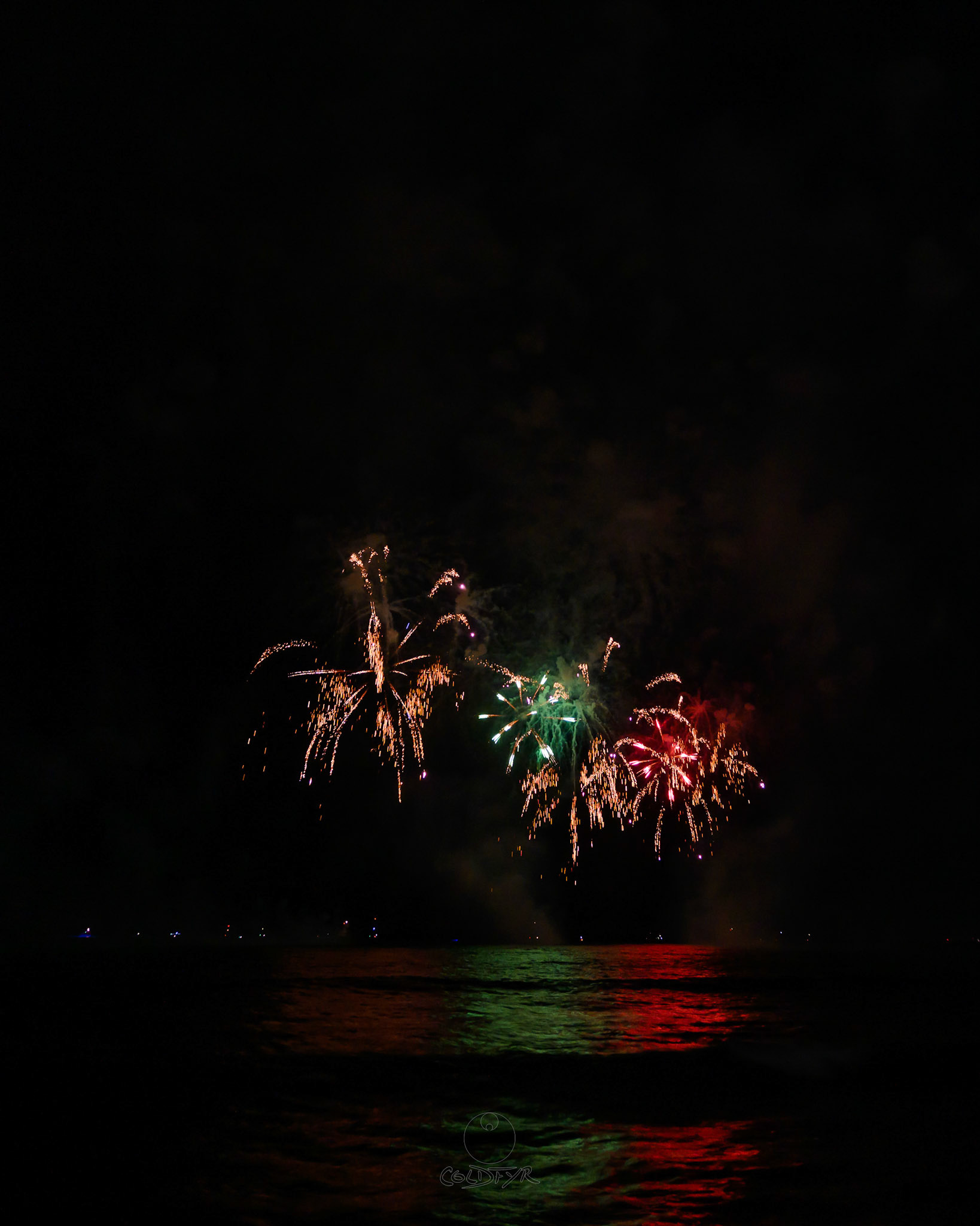 Waikiki Friday Night Fireworks as Watched from the Waikiki Pier (Walls)