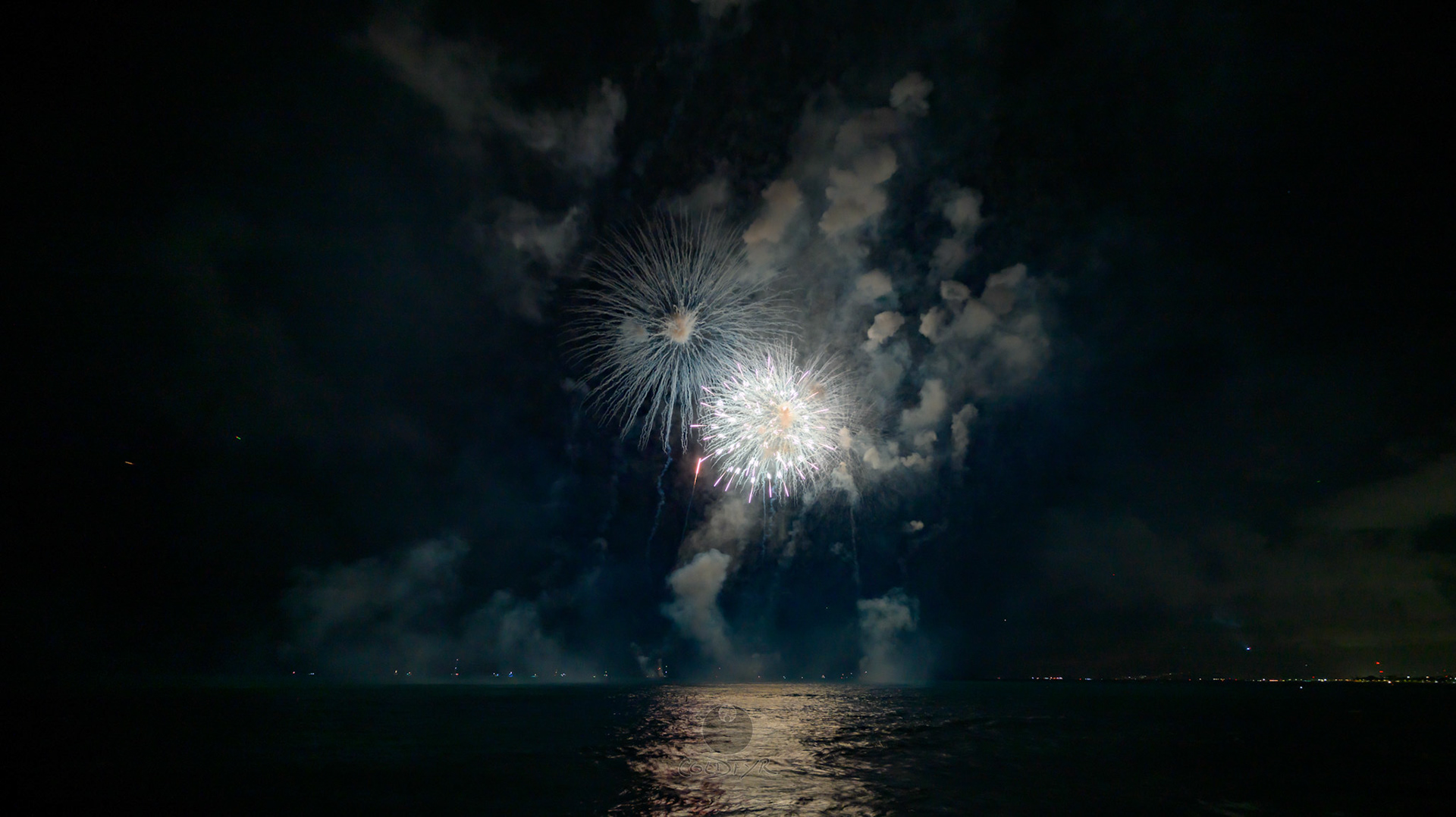 Waikiki Friday Night Fireworks as Watched from the Waikiki Pier (Walls)